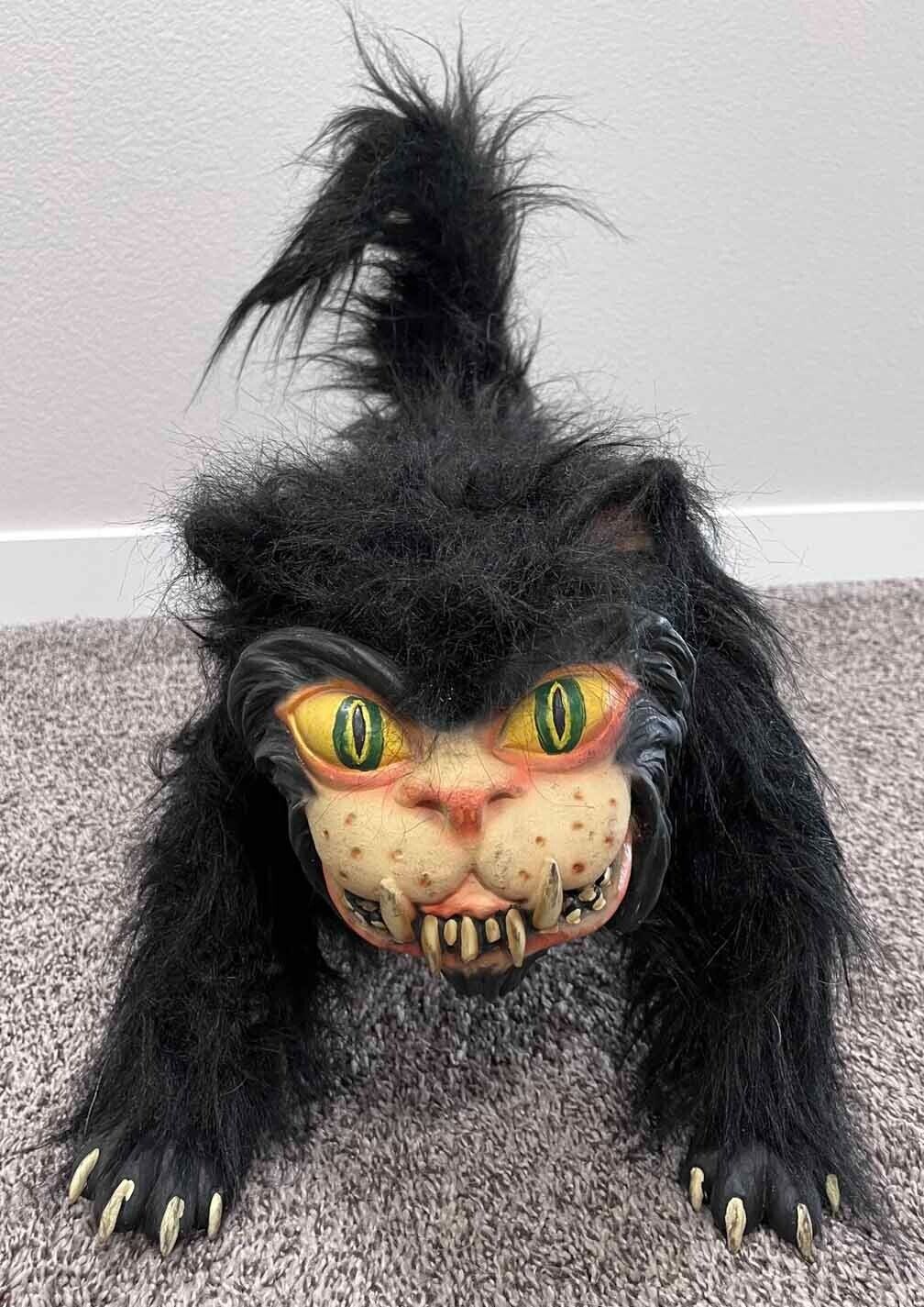 Vintage 2001 Paper Magic Group Scary Hairy Black Halloween Cat Poseable Prop