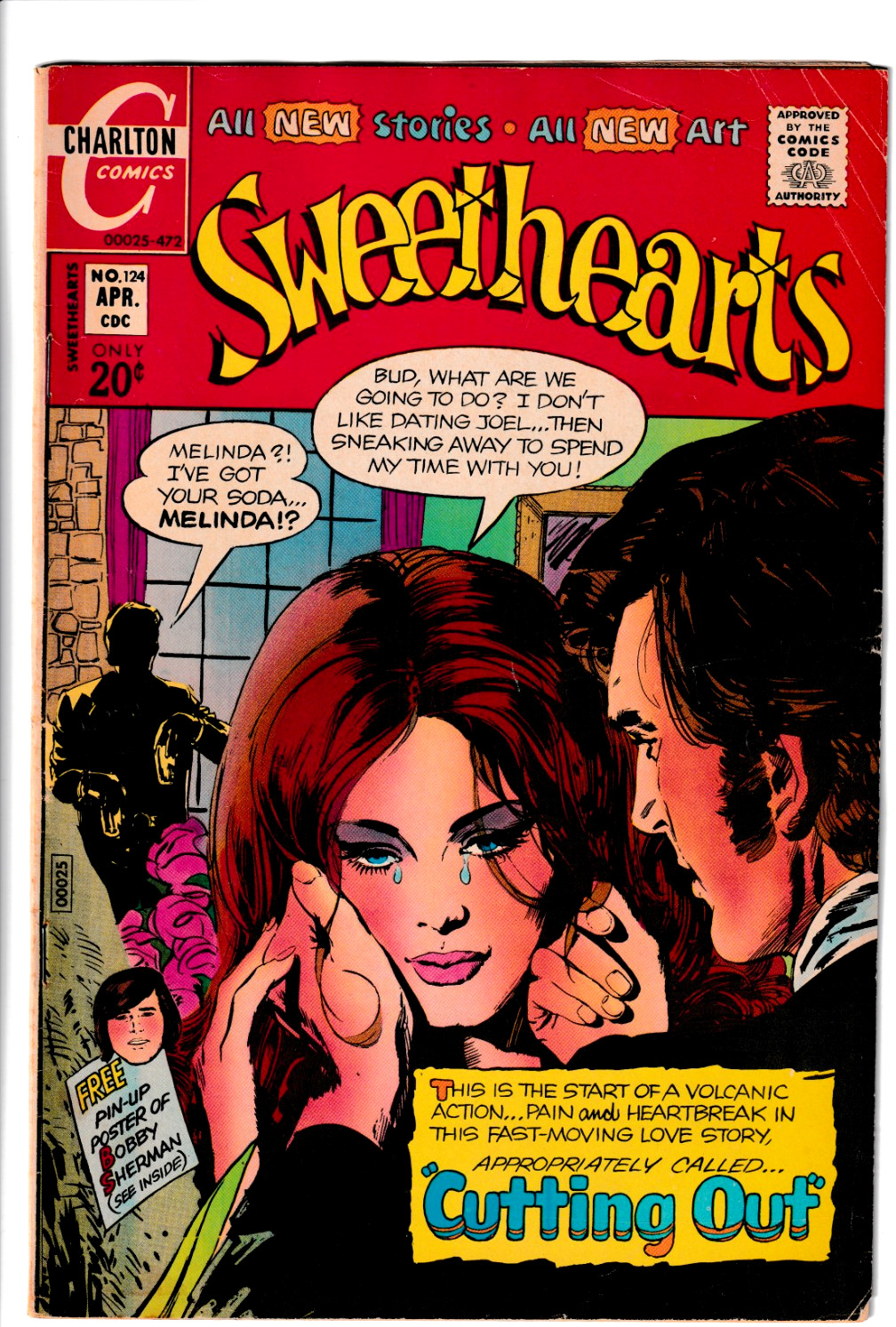 SWEETHEARTS 1972 CHARLTON COMICS #124 AMAZING LOVE STORY COMIC EST 5.0-5.5 C36