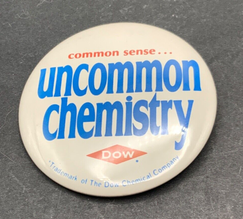 Vintage DOW Chemical Co. Uncommon Chemistry Collector Pinback Pin