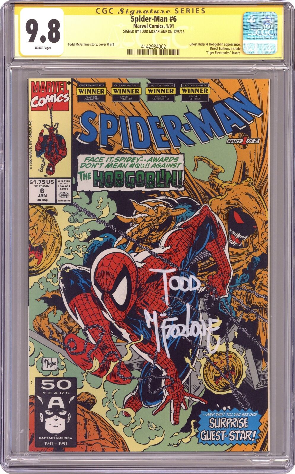 Spider-Man #6 CGC 9.8 SS McFarlane 1991 4142984002