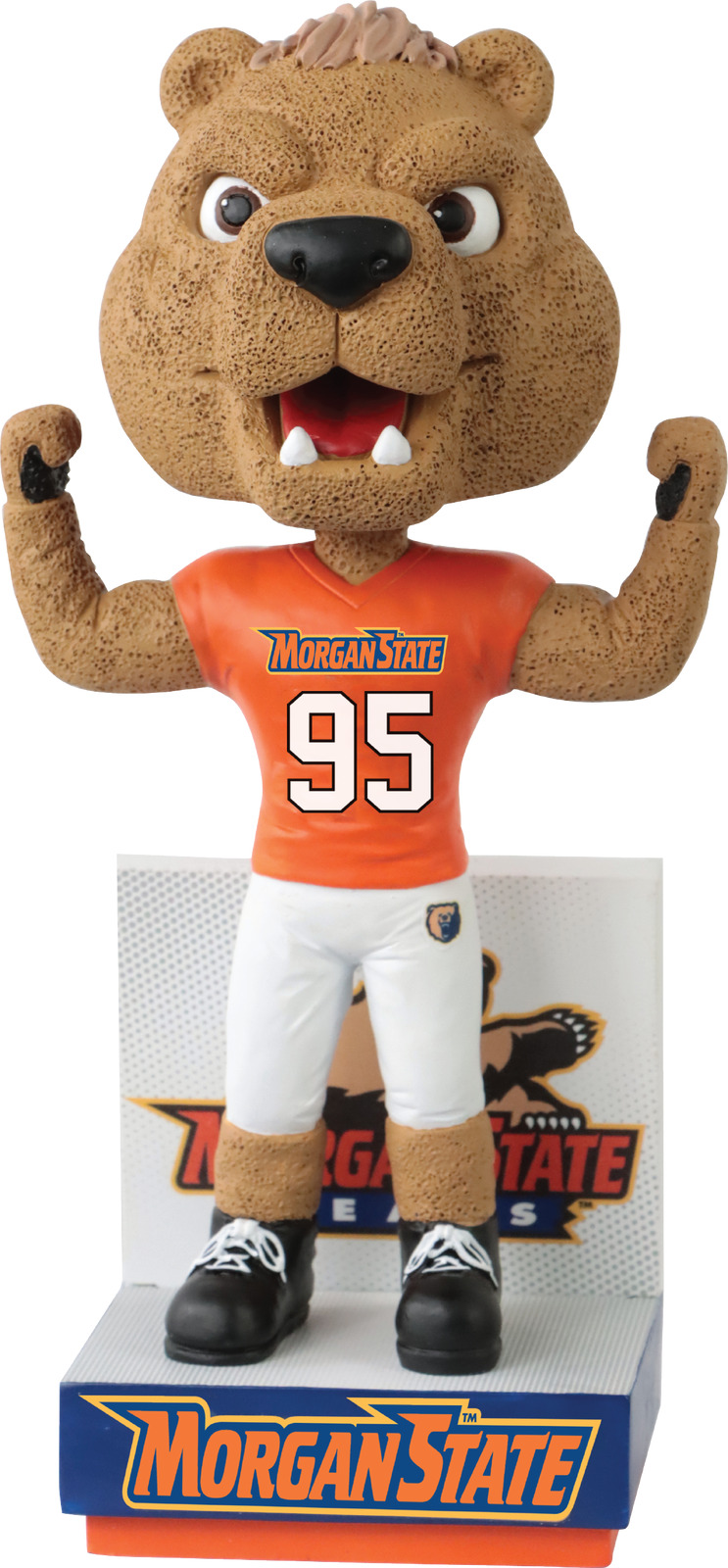 Benny The Bear Morgan State Bears Orange Jersey HBCU Bobblehead NCAA College