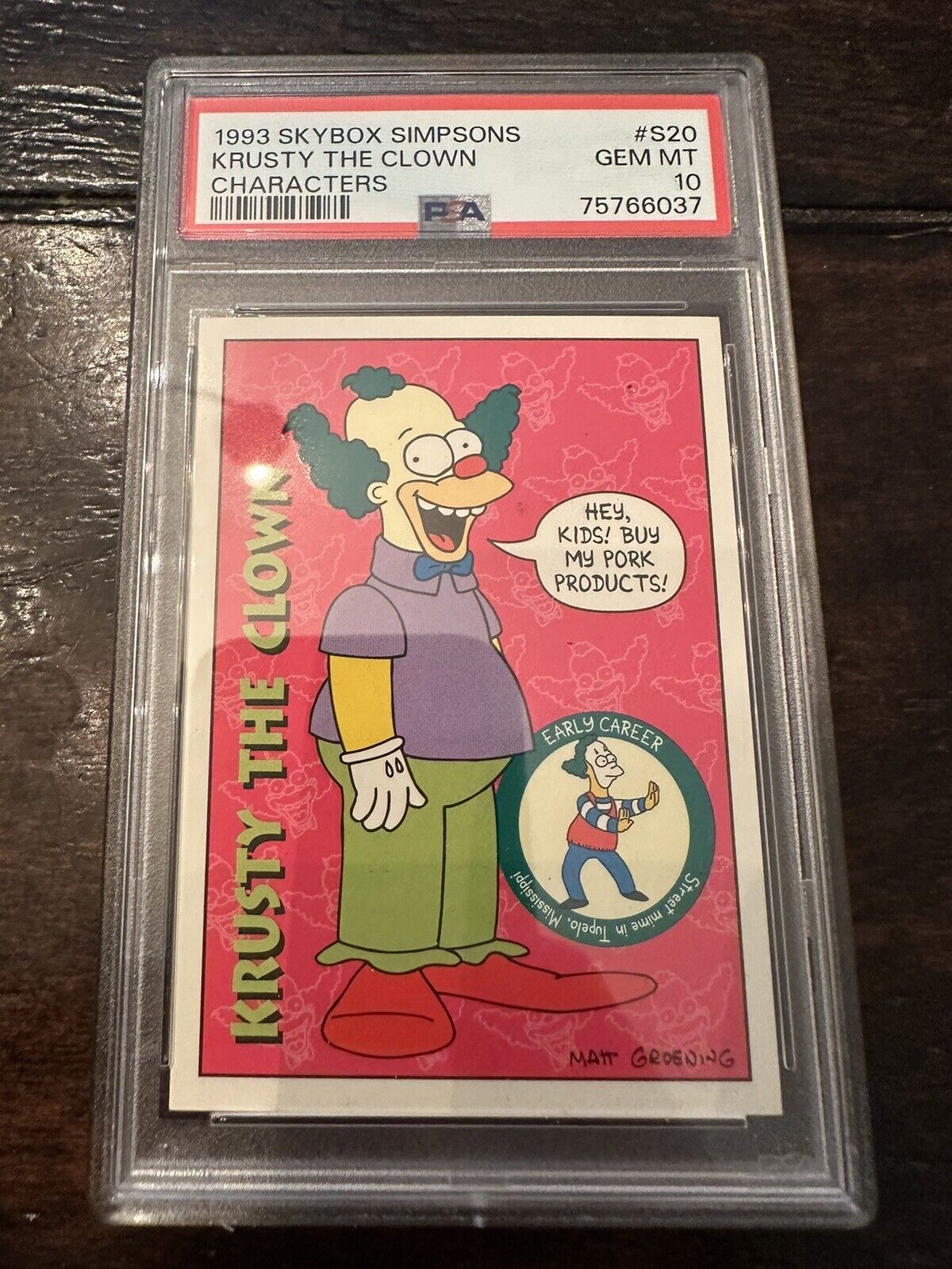 The Simpsons - 1993 Skybox Trading Cards #S20 KRUSTY THE CLOWN PSA 10