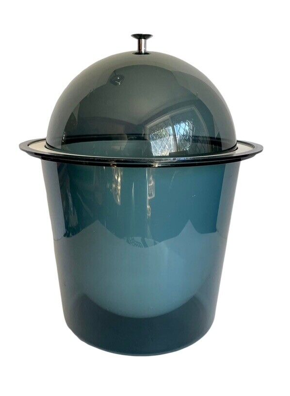VTG Retro Teal Acrylic Ice Bucket Atomic Dome Space Age Blue Retro By Tasty Temp