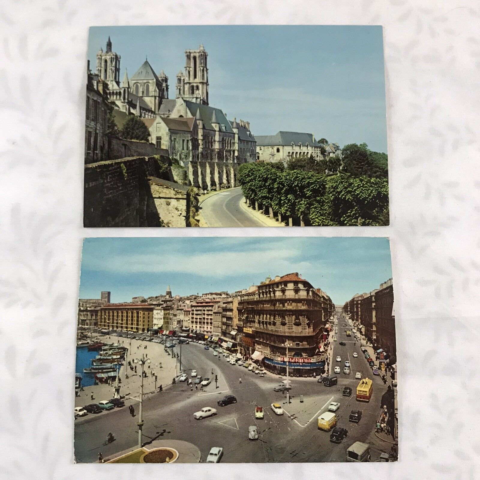 Notre Dame Marseille France City Scape PAIR of Real Photo Postcards Unposted
