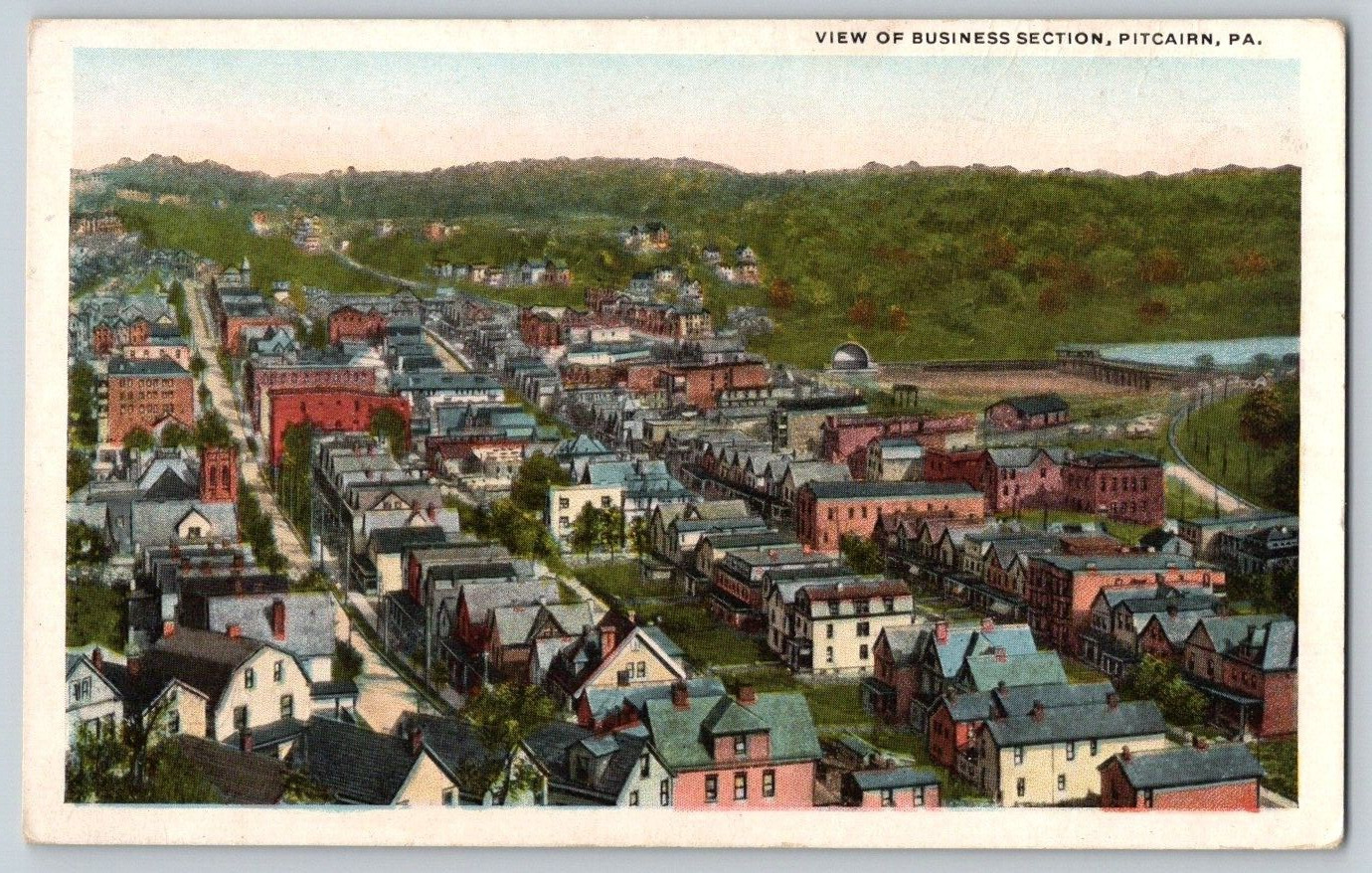 Antique Postcard~ Business Section~ Pitcairn, Pennsylvania