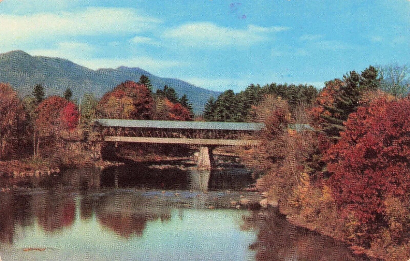 Covered Bridge - White Mountains - Jackson New Hampshire NH - Postcard