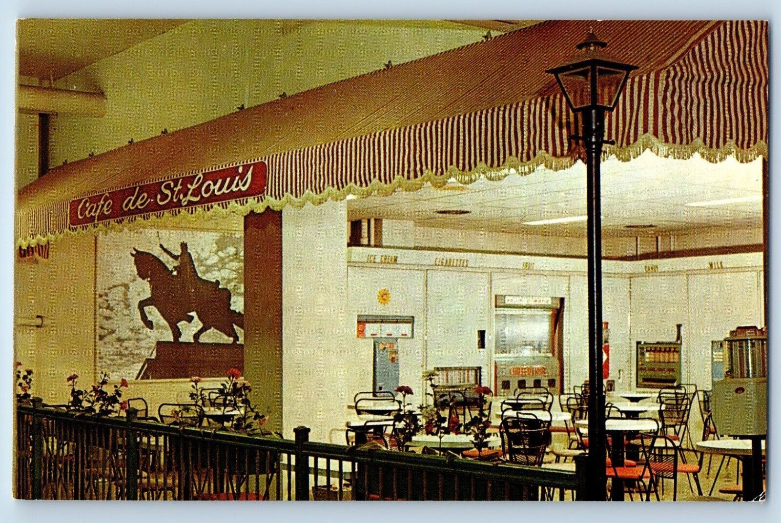 St. Louis Missouri Postcard Cafe De Saint Louis French School University c1960