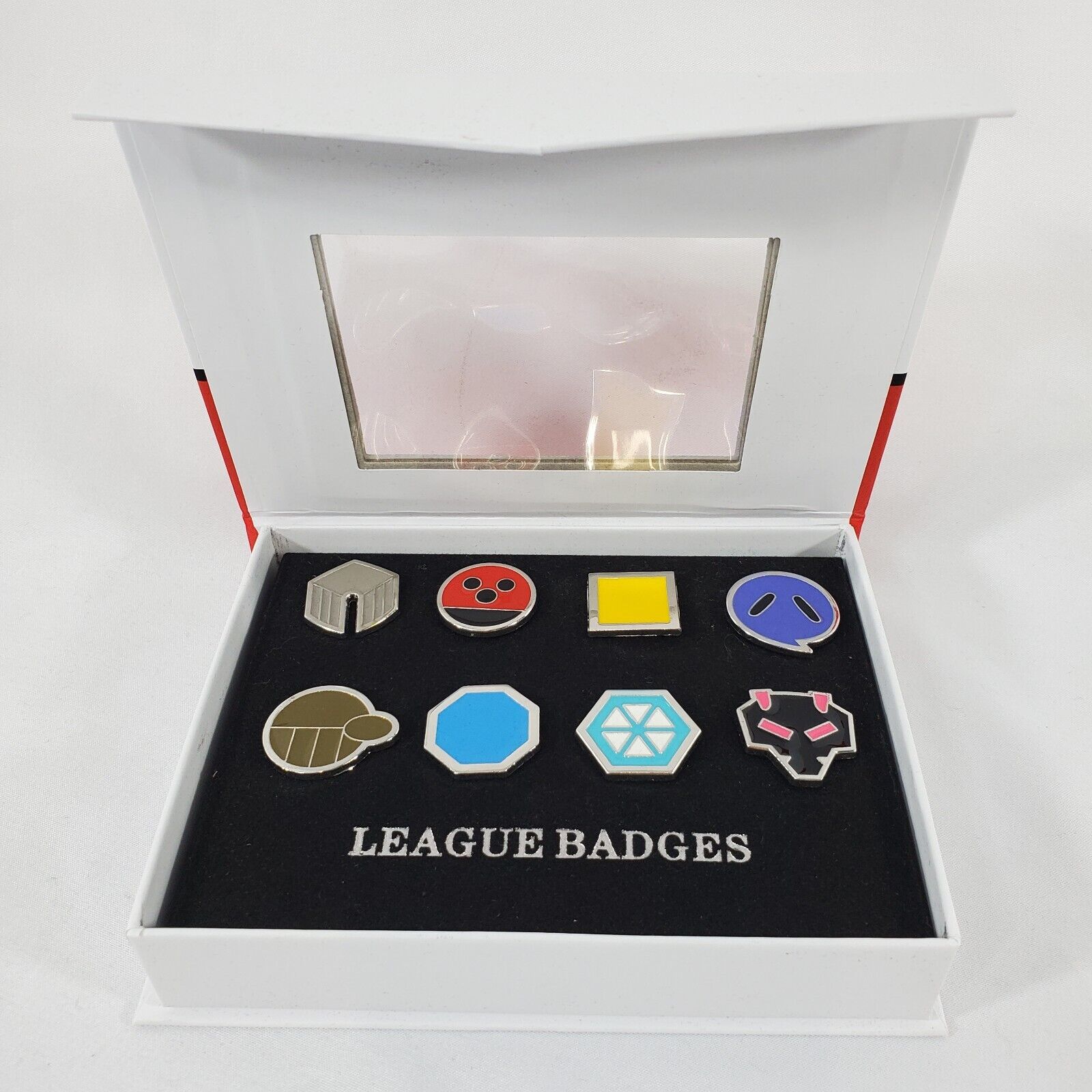 Pokemon Cosplay Johto League Gym Badges Set 8Pcs Metal Pins In Box