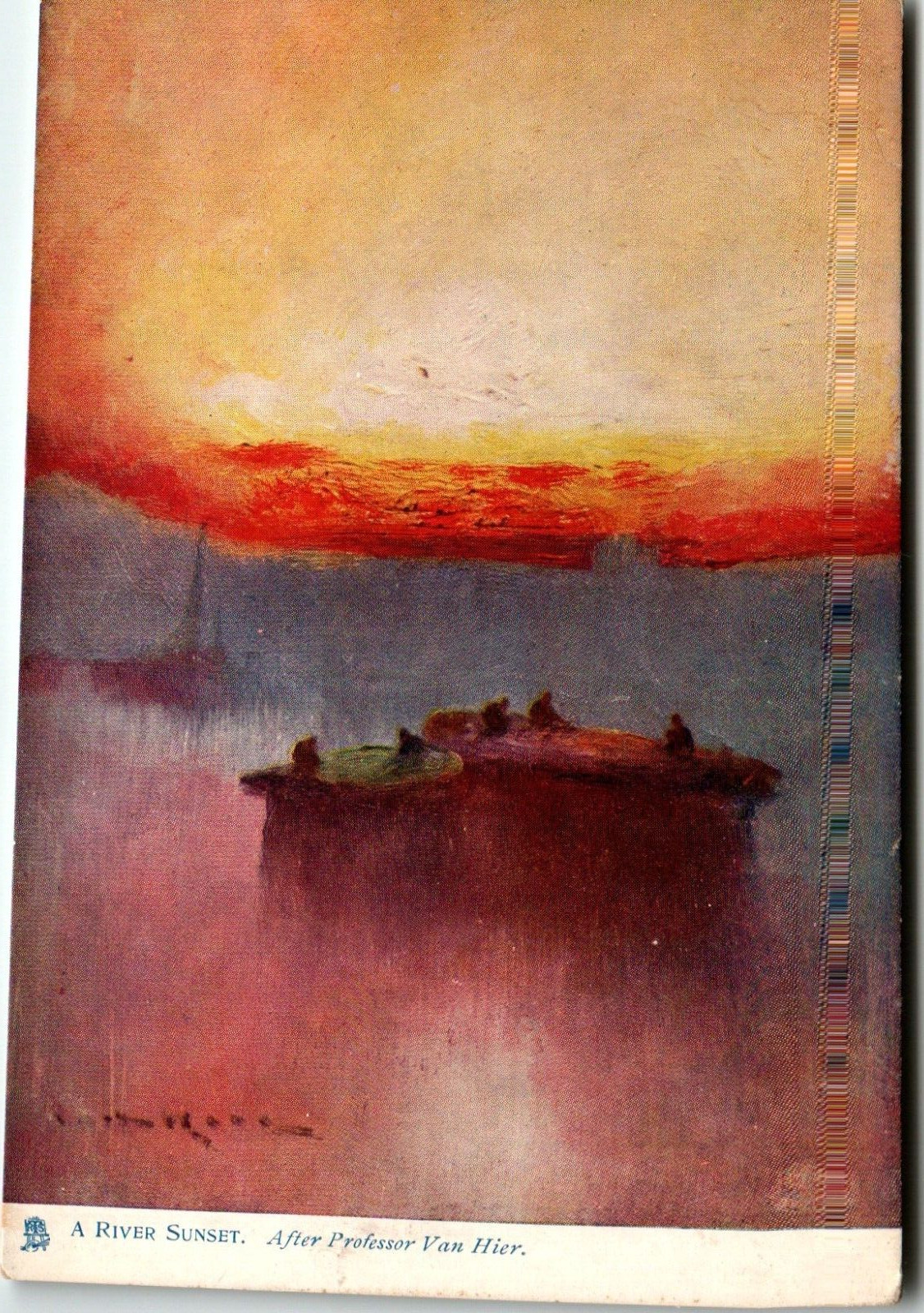 Antique Raphael Tuck & Sons Postcard Oilette A River Sunset