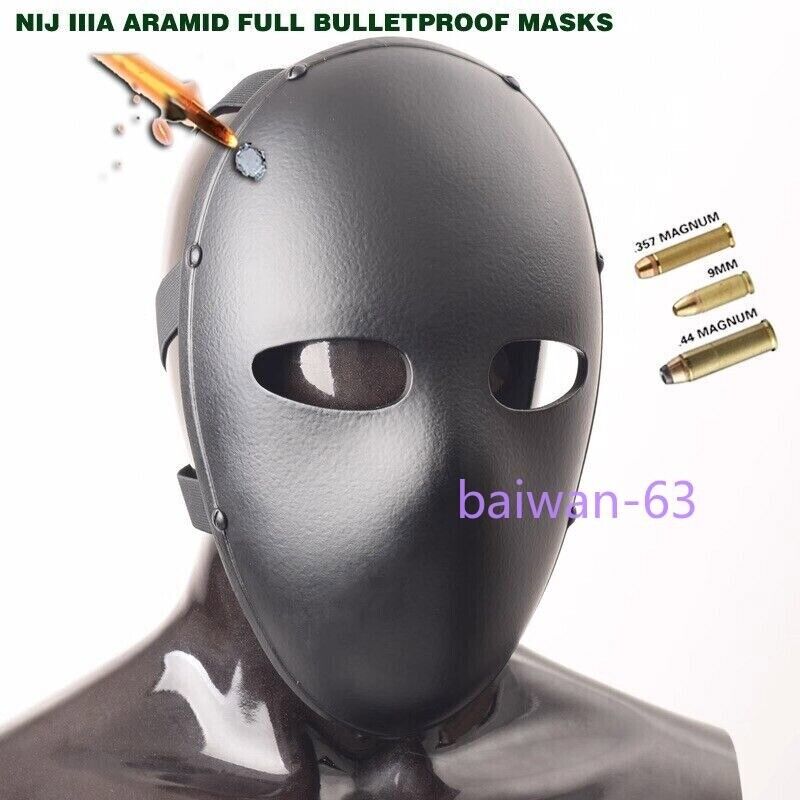 Tactical Aramid Level 3A Bulletproof Ballistic Full Face Guard Mask Stab-Proof