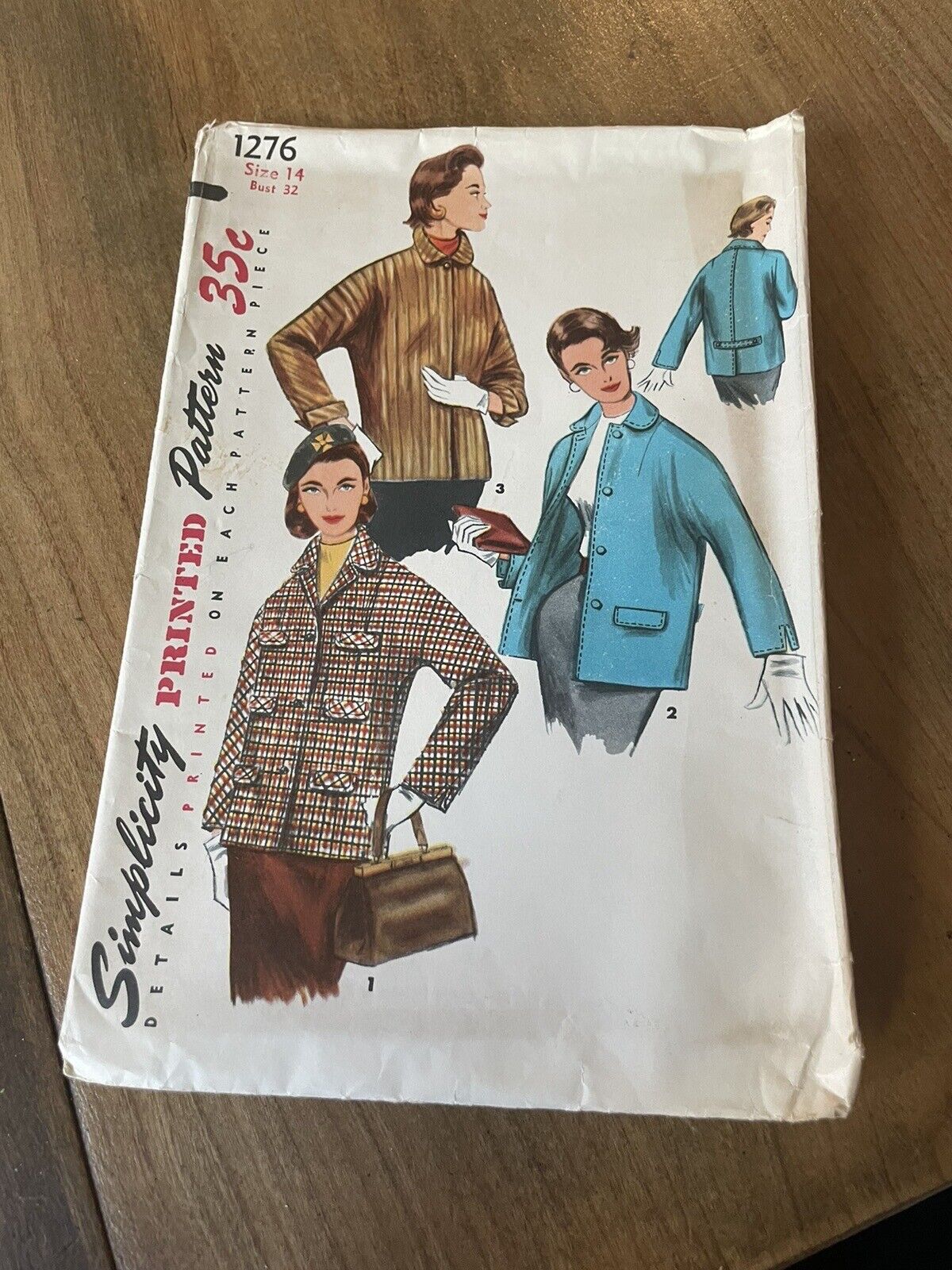 Vintage 1950s SIMPLICITY Pattern 1276 Jacket
