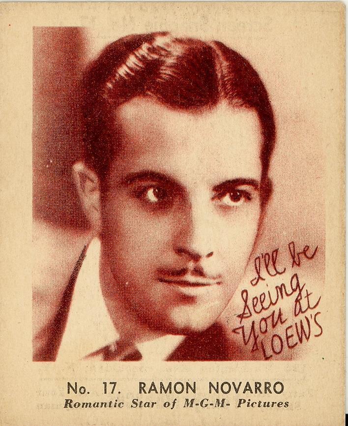 1940 Ridley\'s Screen Snappie Non Sport Trading Card #17 RAMON NOVARRO