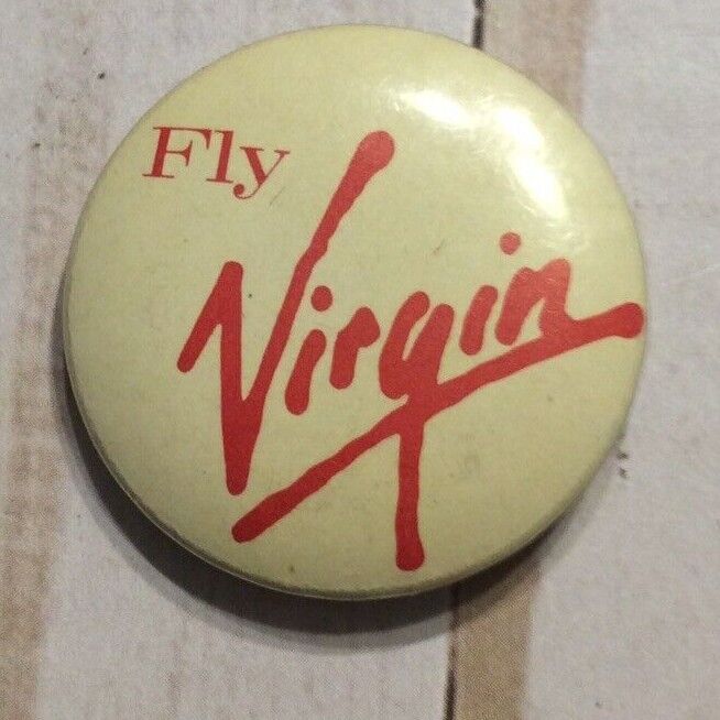 Fly Virgin Pin Button Advertising Collectors Pin