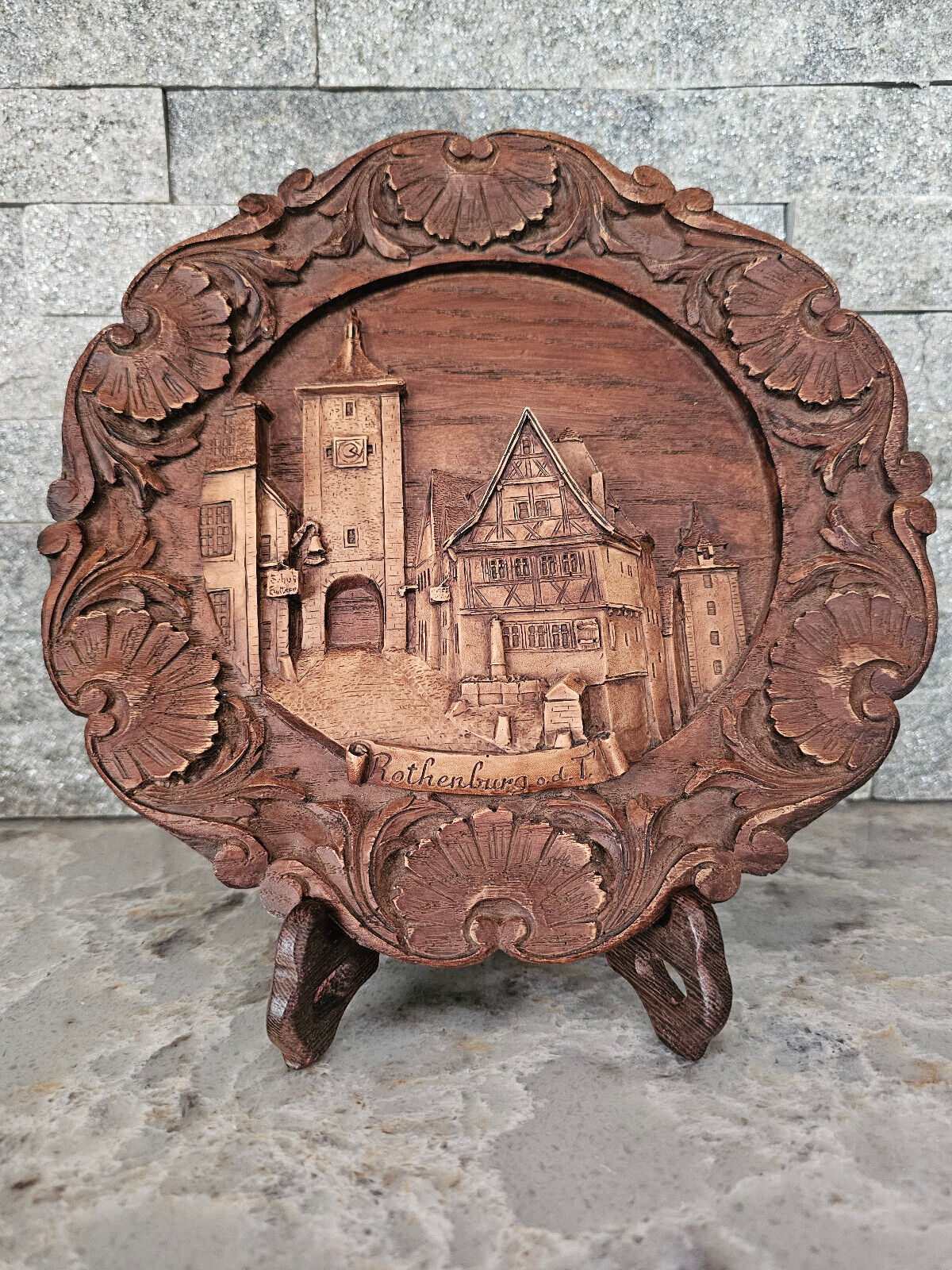 Vintage Rothenburg German Carved Wood Resin 9\