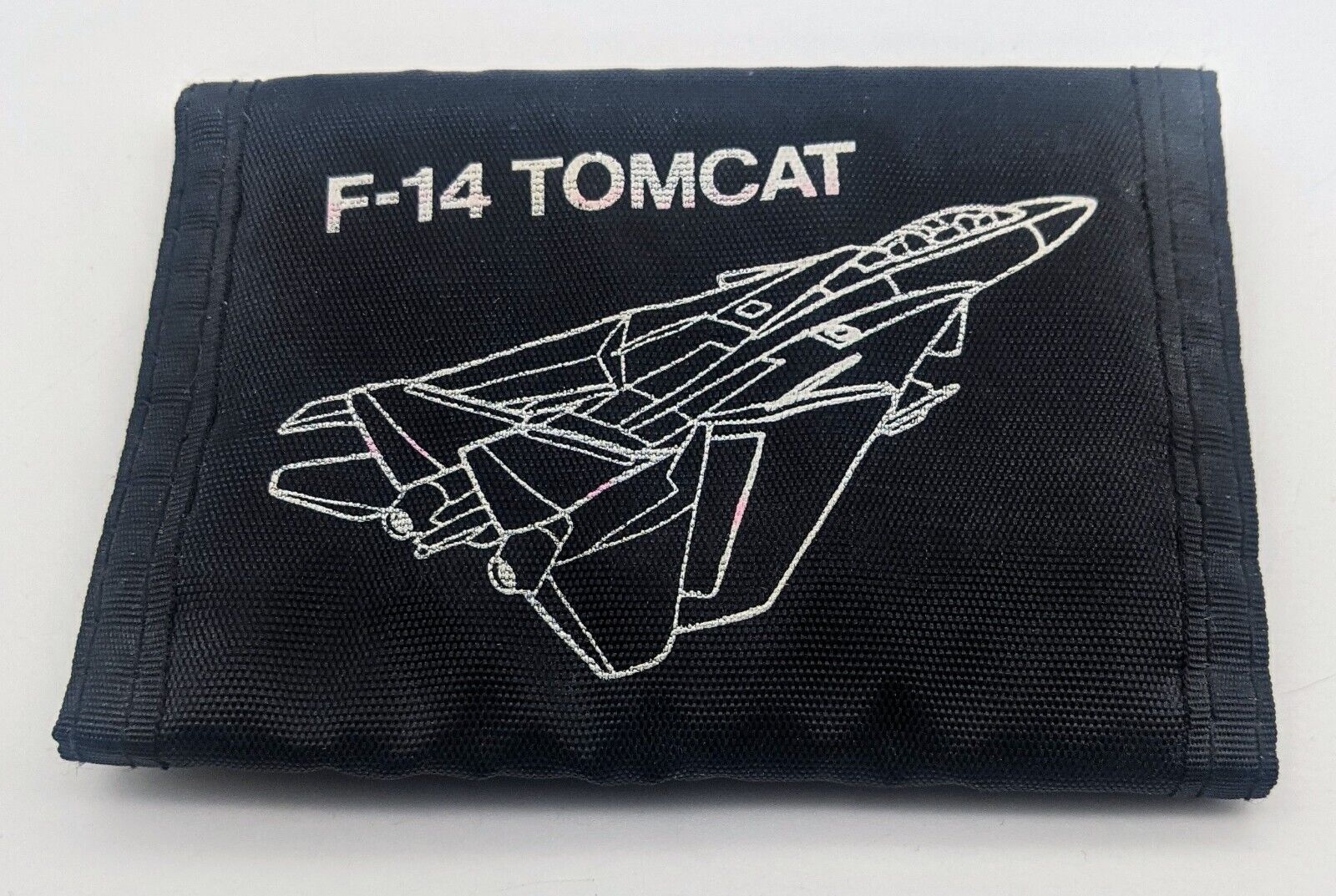 Vintage F-14 Tomcat Northrop Grumman Black Hook Closure Bifold Wallet 2000s