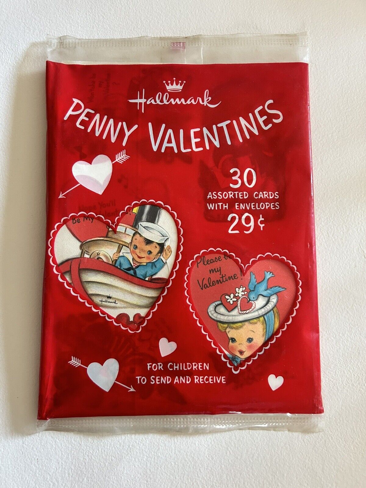 Vintage 1950s Hallmark Childrens Penny Valentine\'s Day Cards Unopened Pack of 30