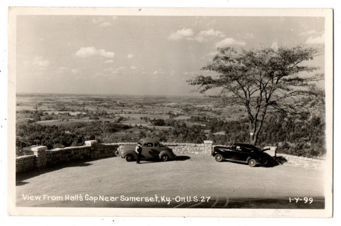 PC4 KY Kentucky Somerset Hall's Gap View Auto Pulaski County Postcard RPPC