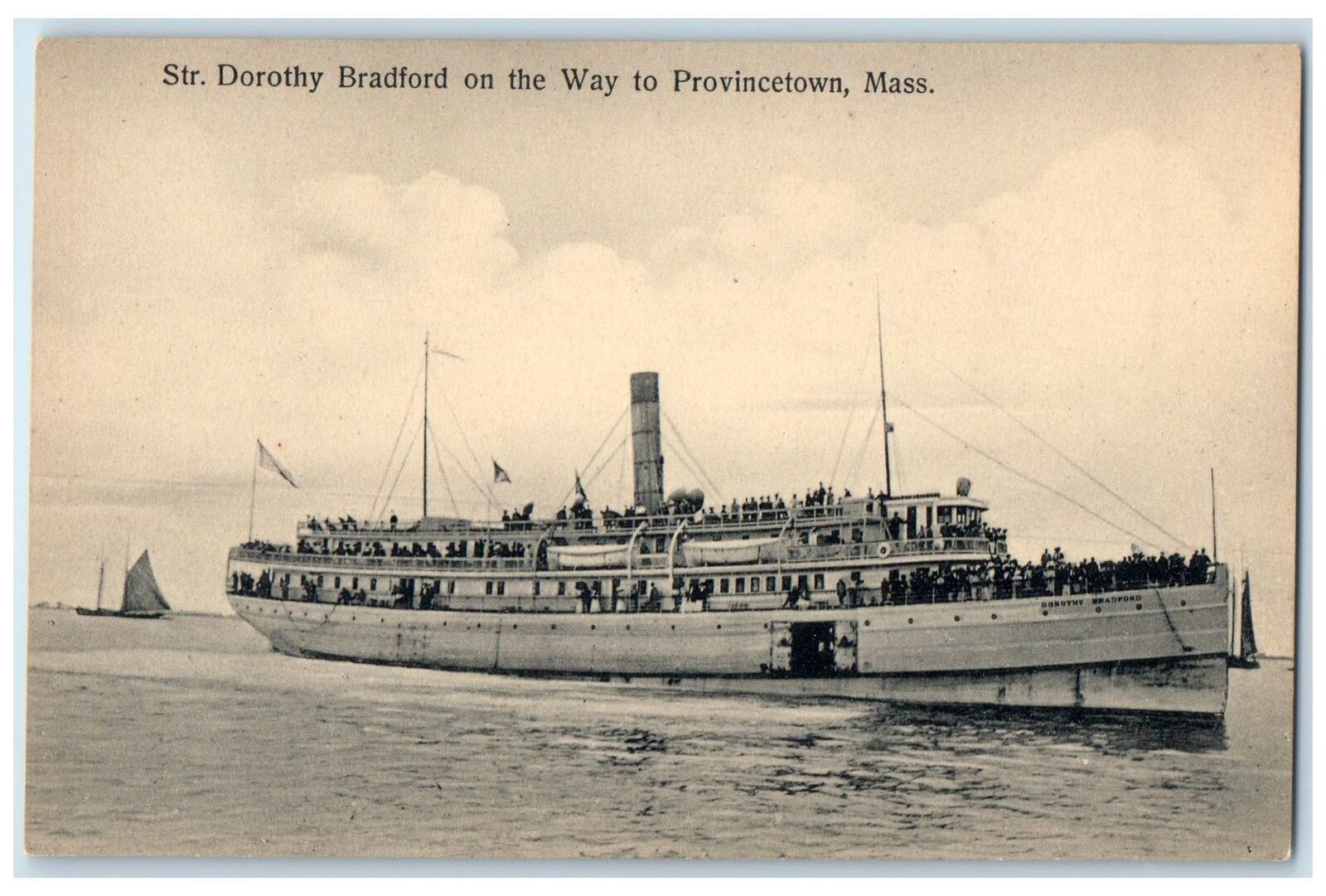 c1910\'s Steamer Dorothy Bradford Scene On The Way To Provincetown MA Postcard