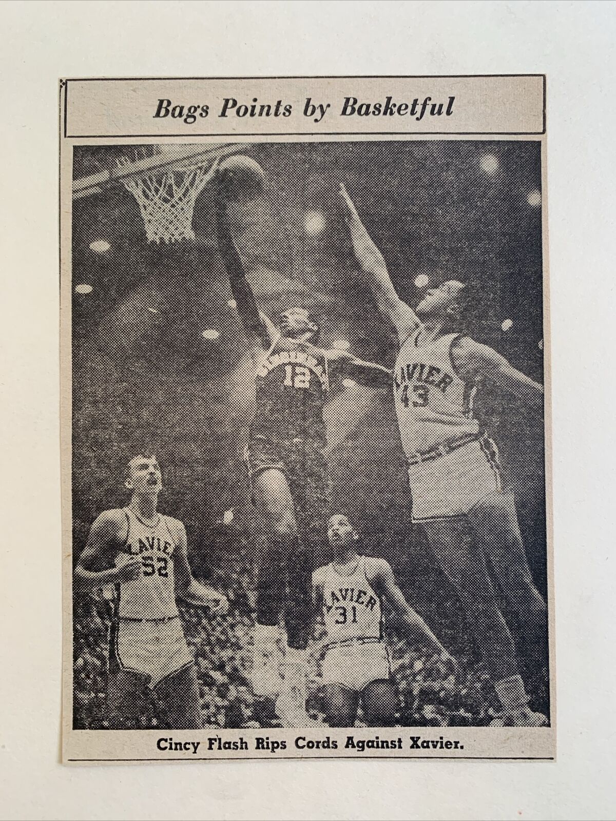 Oscar Robertson Cincinnati vs Xavier 1958 Sporting News Basketball 4X6 Panel