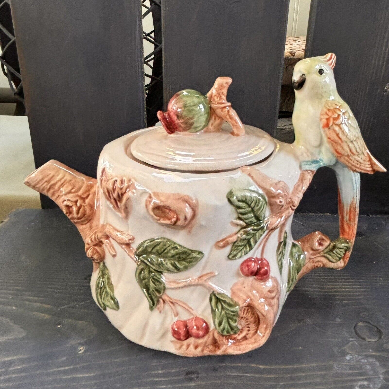 Vintage Teapot with Cockatoo on Handle - CBK Ltd 1991