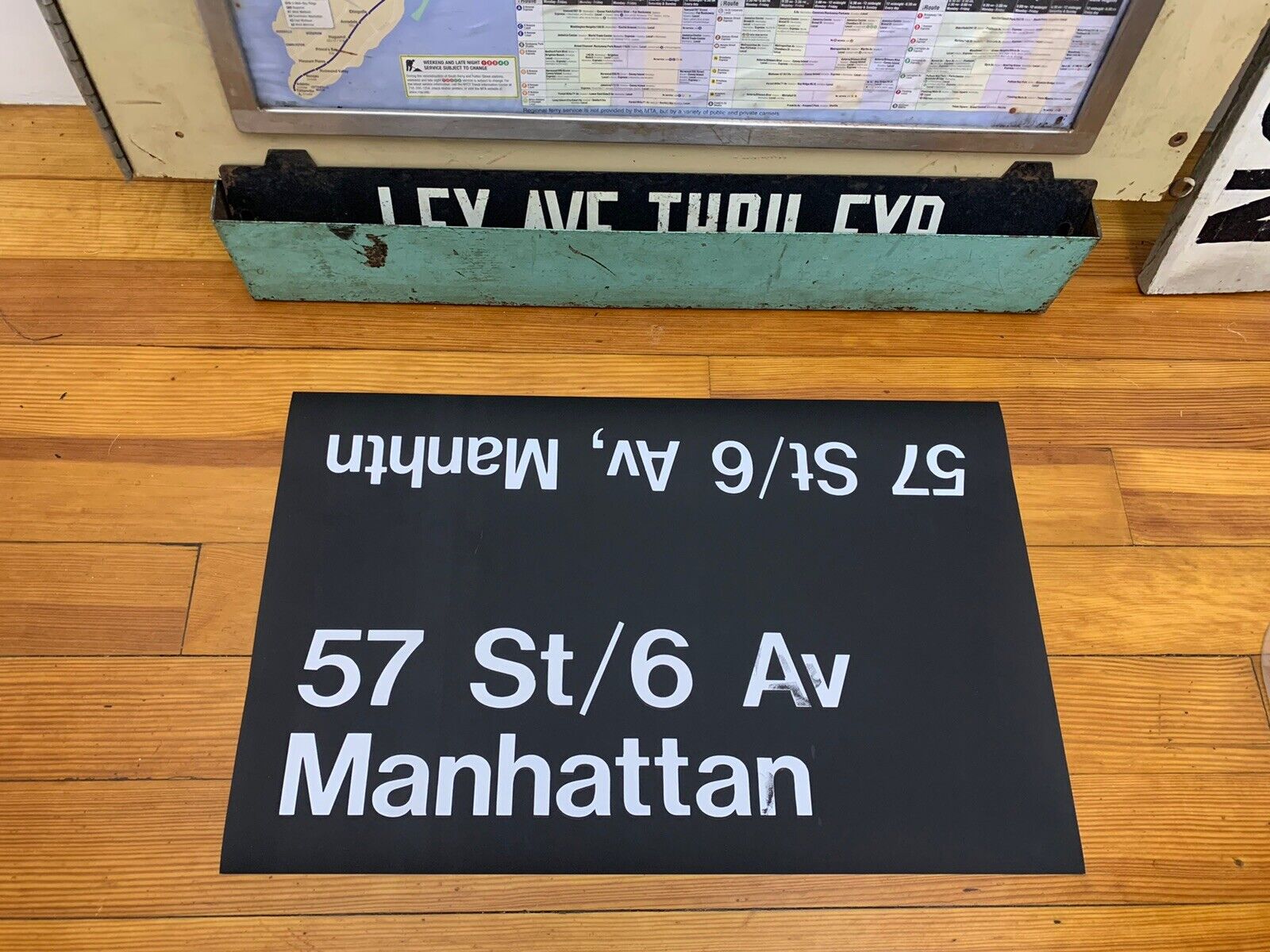 NY NYC SUBWAY ROLL SIGN R27 ROUTE 57th STREET SIXTH AVENUE MID MANHATTAN DISPLAY