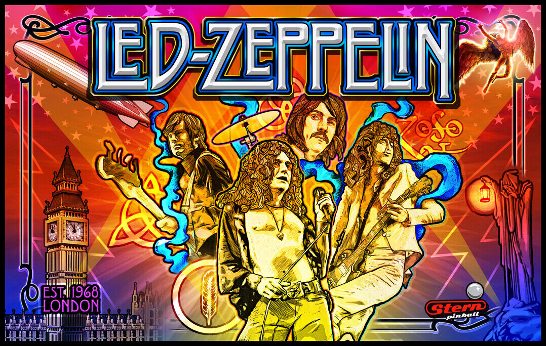 Led Zeppelin Pinball Alternate Translite HIGHEST QUALITY RES (Choose 1 of 2)