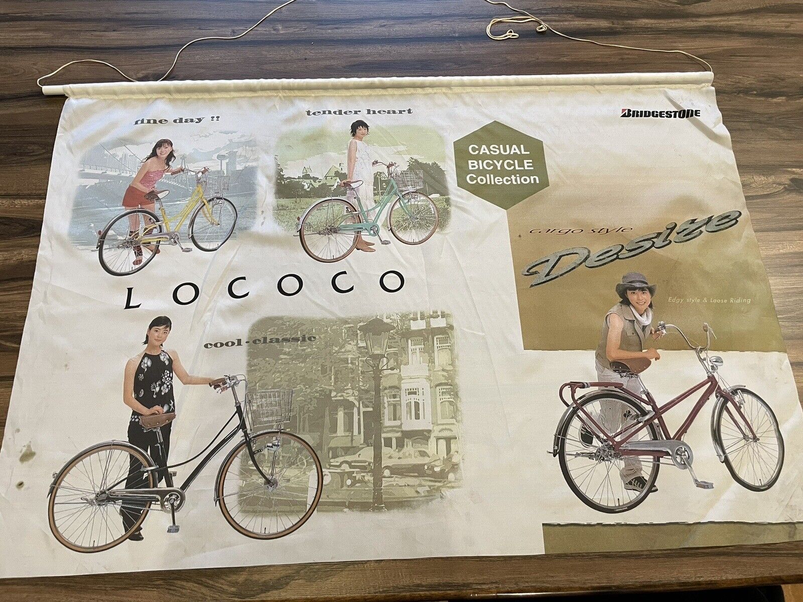 Vintage Japanese Bridgestone Lococo Bicycle Advertising Poster Window Display
