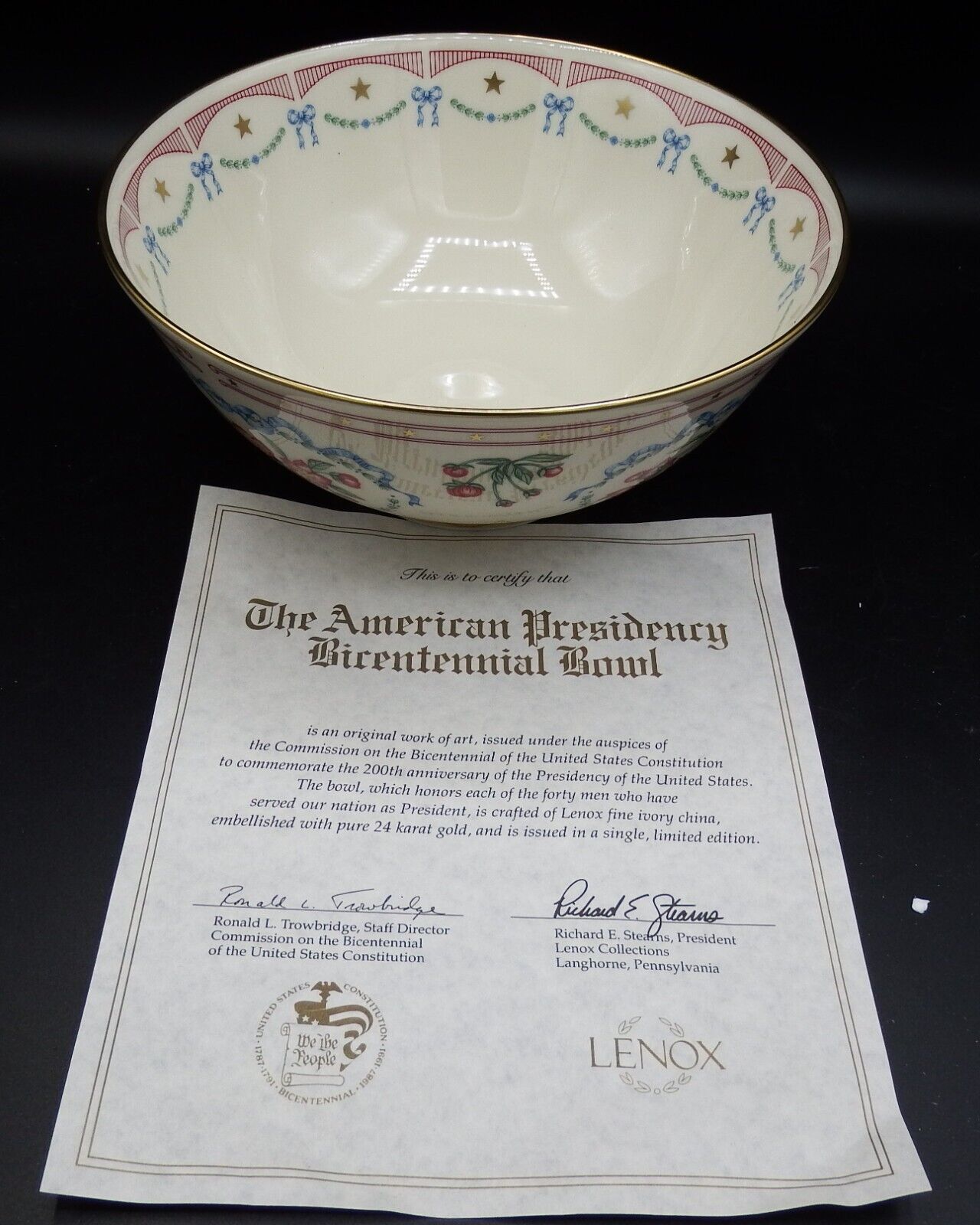 Lenox American Presidency Bicentennial Bowl 8 1/2\