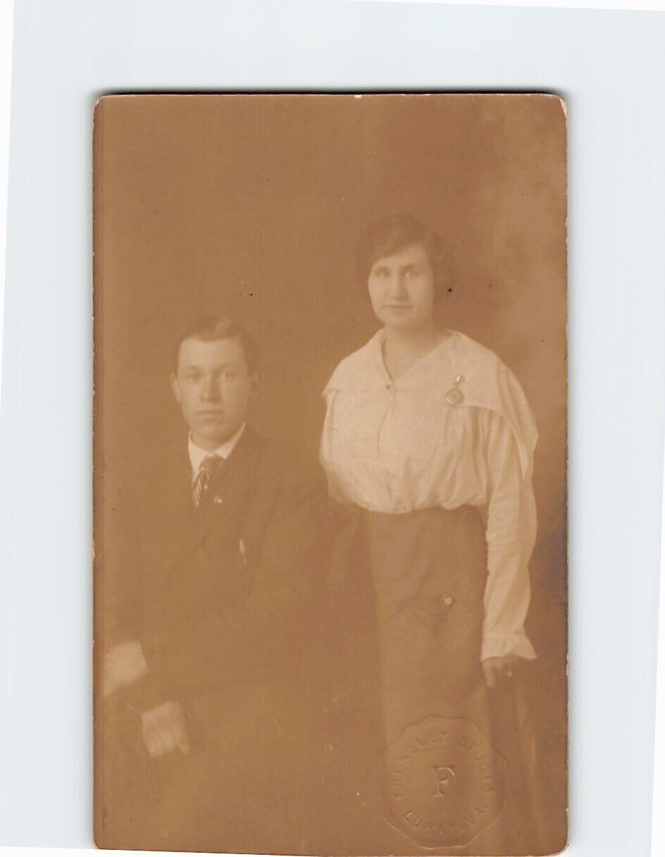 Postcard Vintage Photo of a Man and a Woman