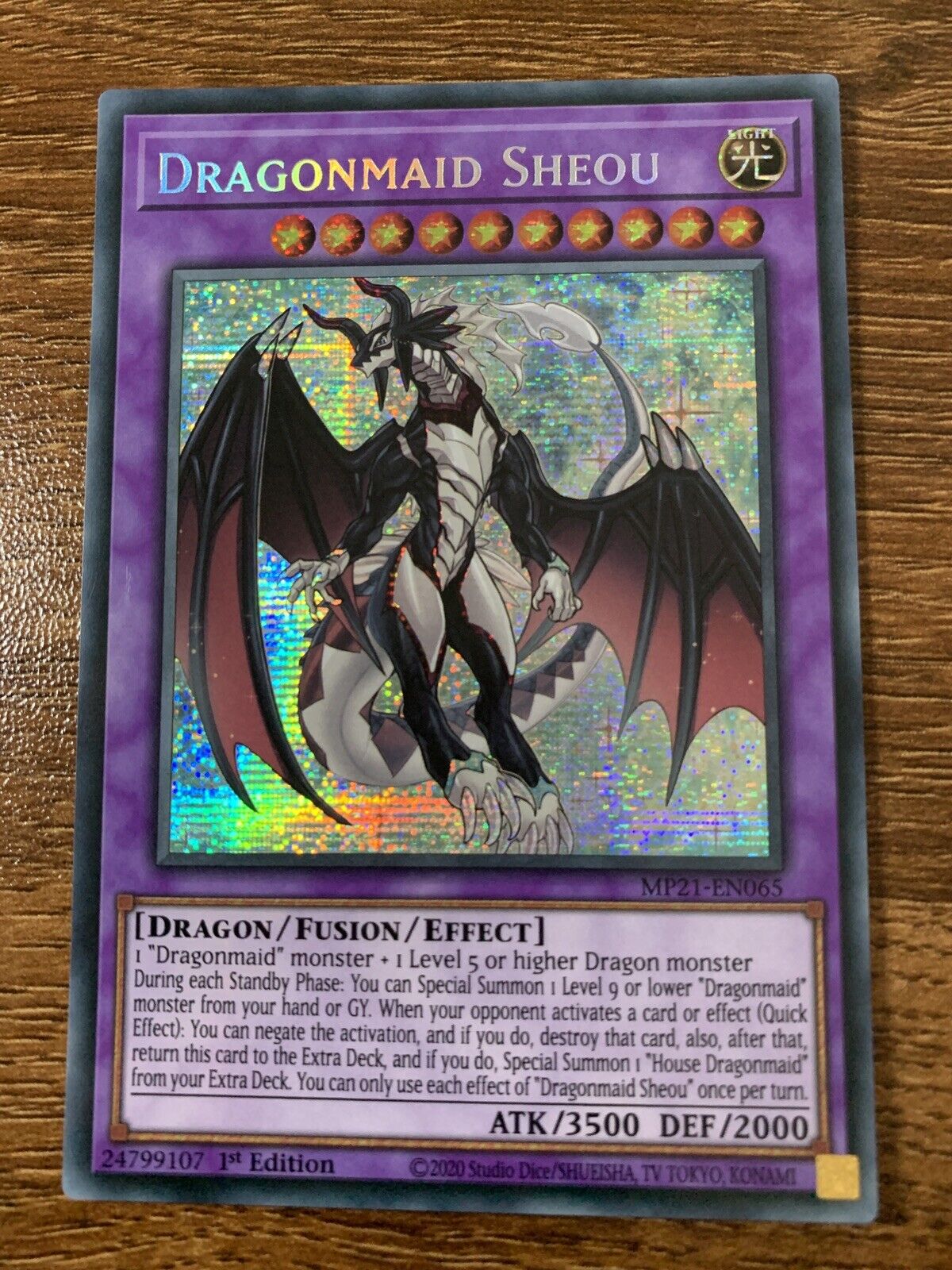 MP21-EN065 Dragonmaid Sheou Prismatic Secret Rare 1st Edition NM YuGiOh Card