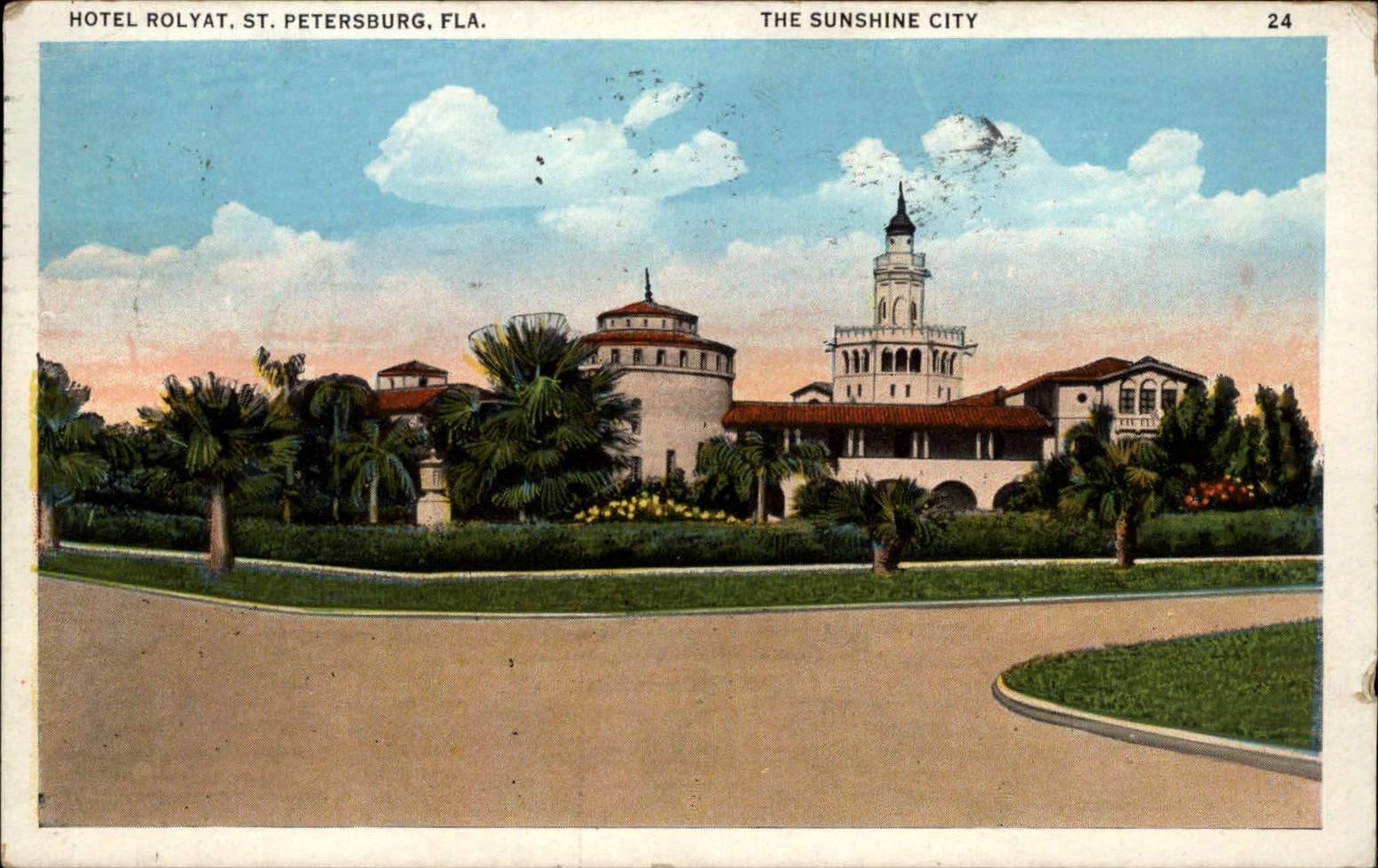 St Petersburg Florida ~ Hotel Rolyat ~ postcard  sku793