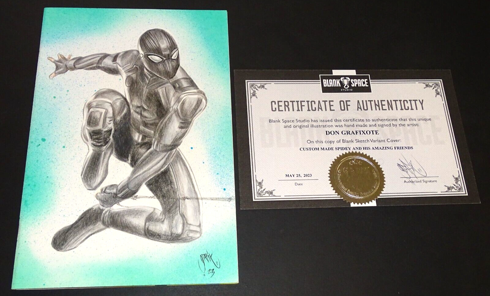 SPIDEY AND HIS AMAZING FRIENDS ,CUSTOM MADE SKETCH VARIANT (2022 MARVEL) ART