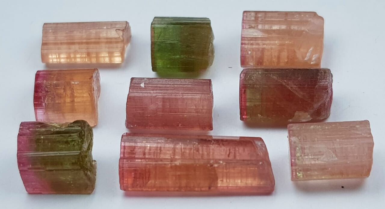 58Ct Natural Top Quality Bi Color Tourmaline Crystal Lot From Afghanistan