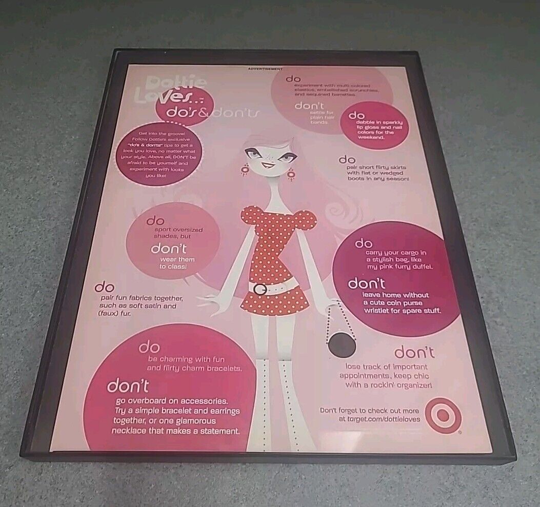 Dottie Loves Target Do's & Don'ts Print Ad 2005 Framed 8.5x11 