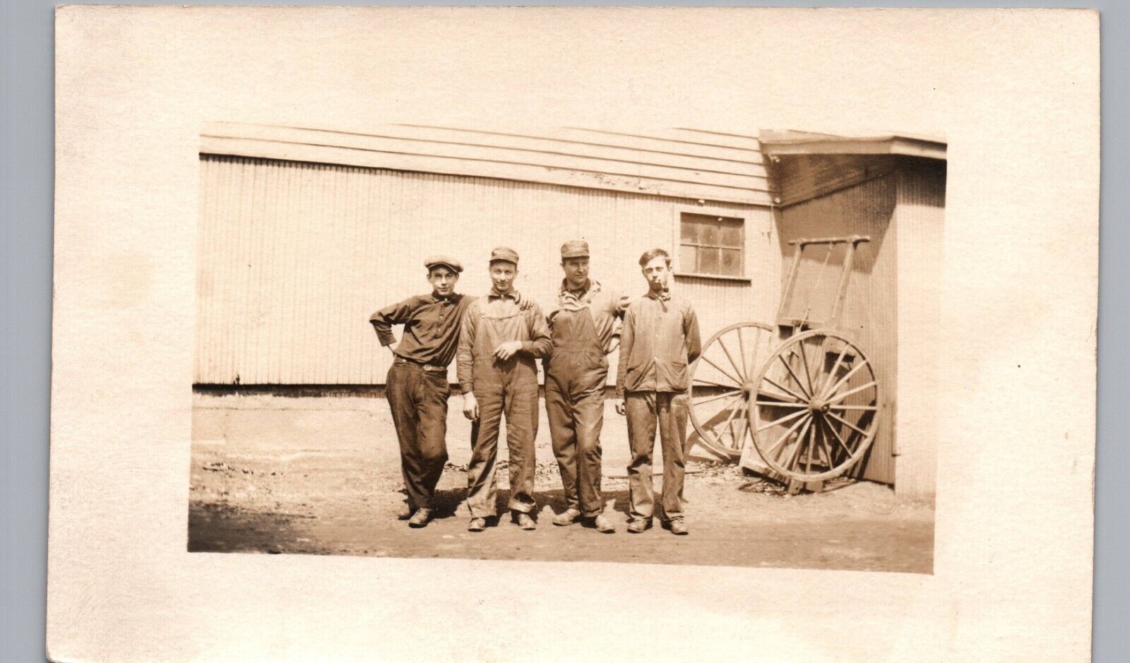 OCCUPATIONAL WORK CREW c1910 real photo postcard rppc railroad? factory?
