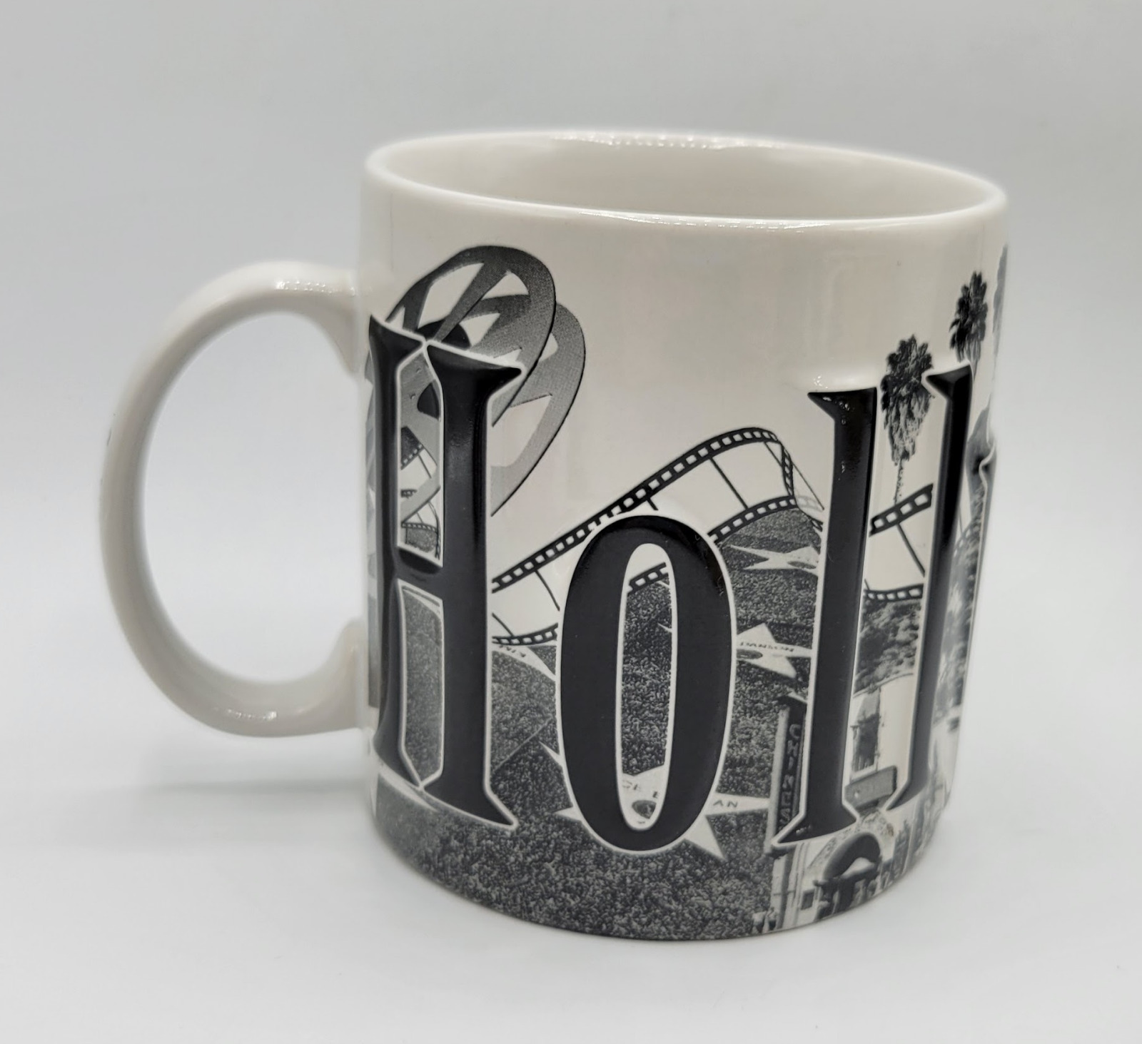 Americaware Hollywood California Black & White 3D Embossed Jumbo Coffee Mug Cup