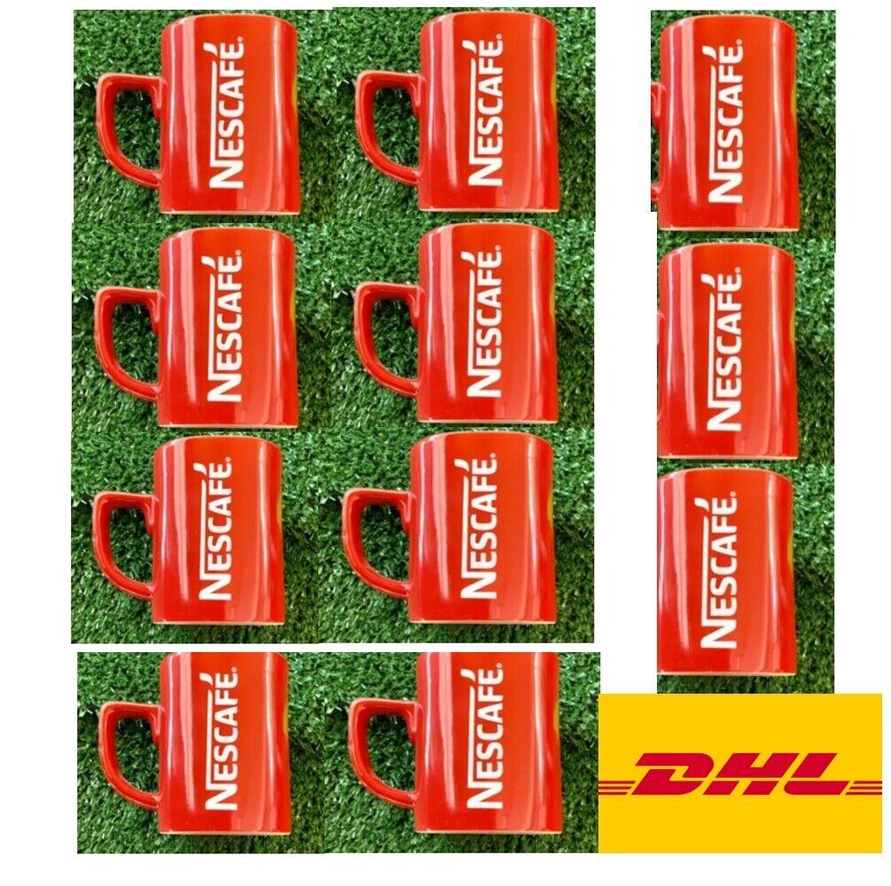 12 Pcs Nescafe Red Cup Mug Coffee Ceramic Collectible Classic Gift 8 oz
