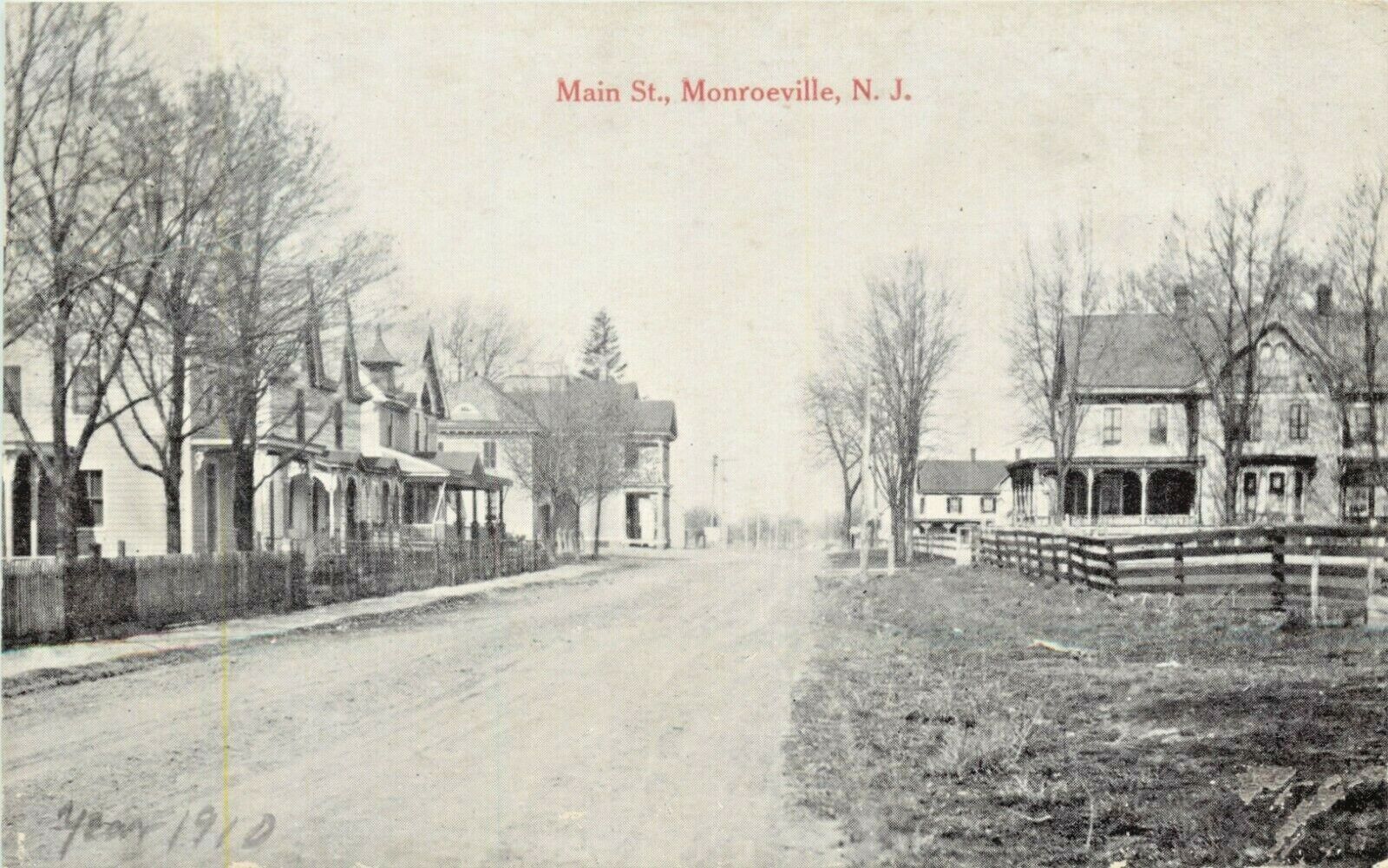 A View Of Main Street, Monroeville, New Jersey NJ 1910