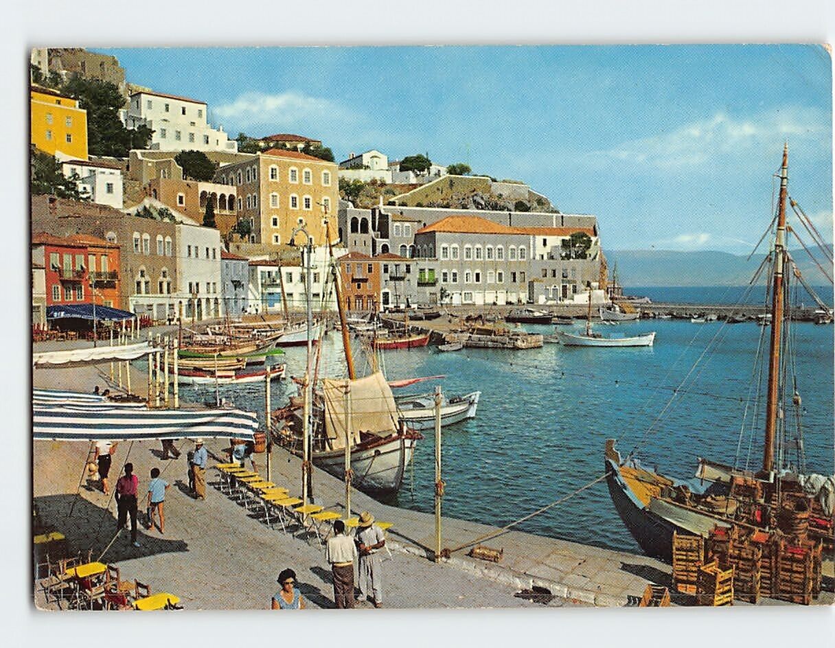 Postcard At the quay, Hydra, Greece