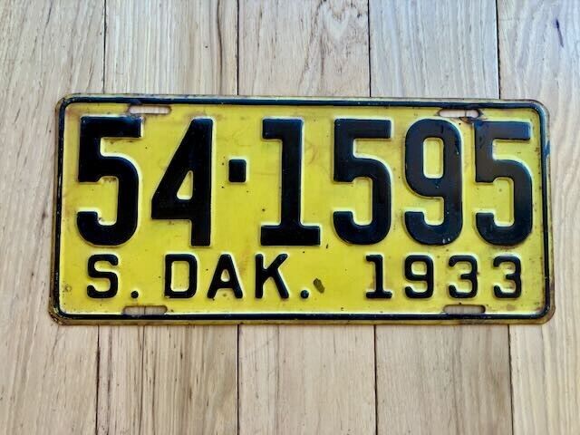 1933 South Dakota License Plate