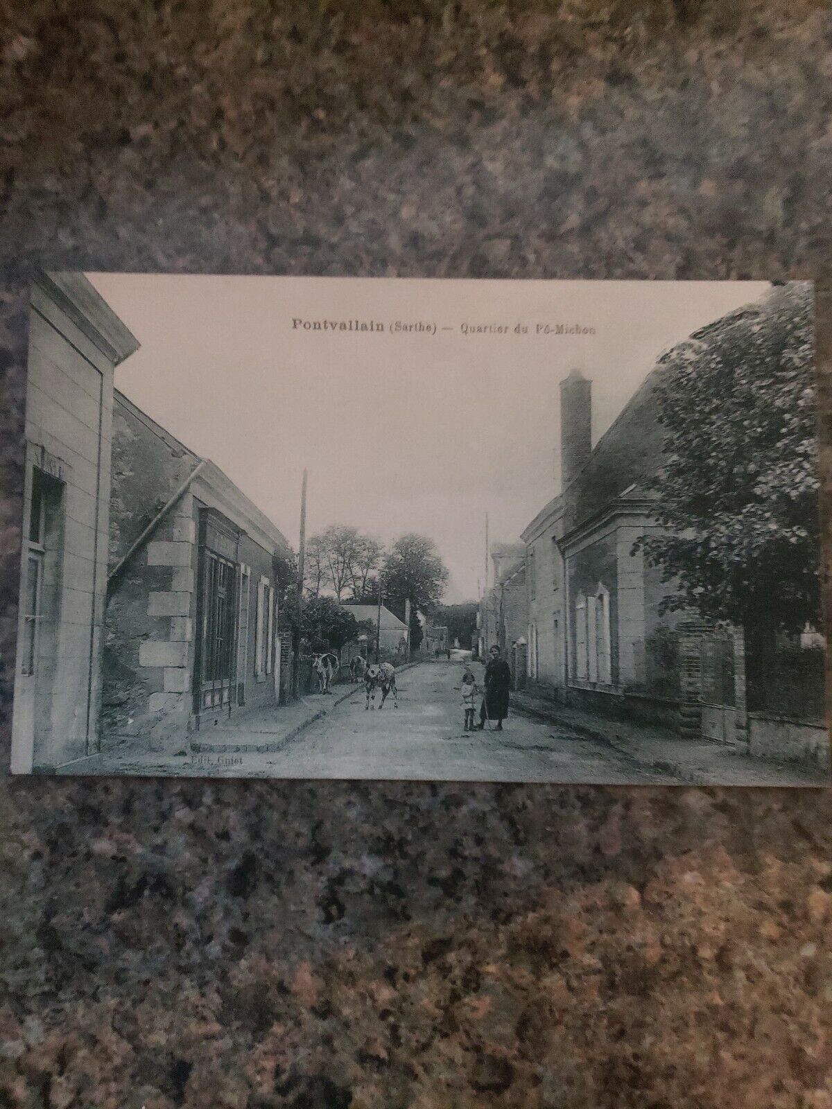 c1900 Postcard: French, Pontvallain (sarthe) Quartier du Po-Michon RPPC