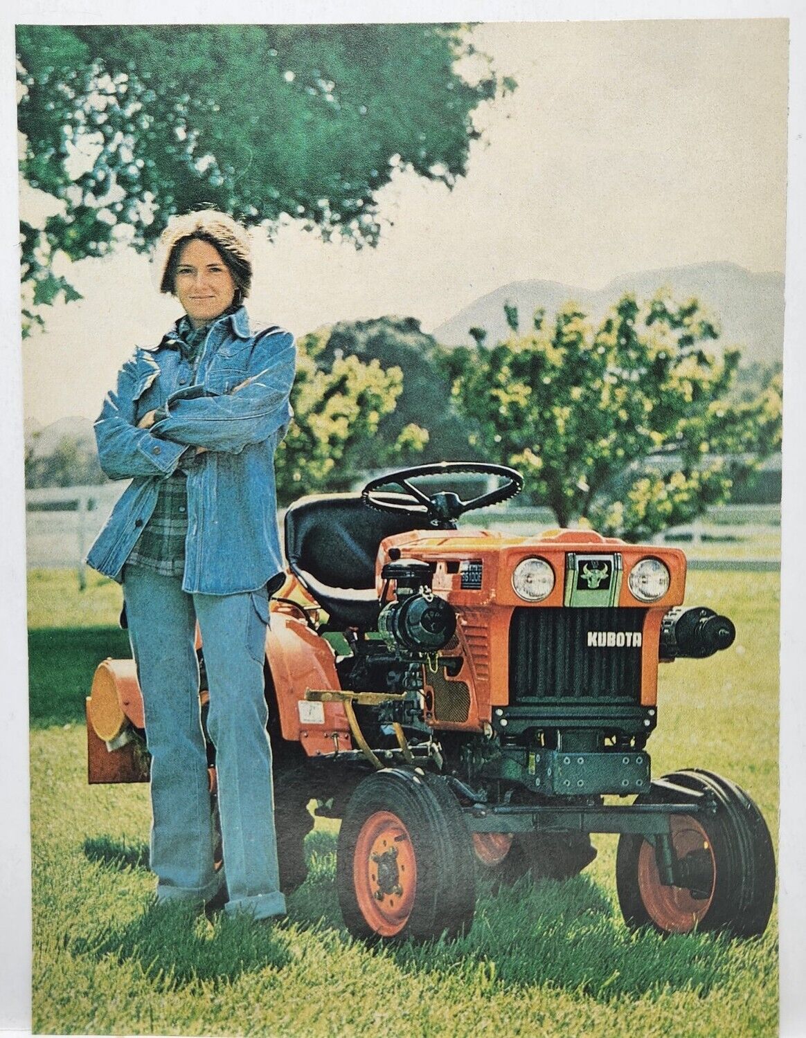 1979 Kubota Garden Tractor Vintage Print Ad Poster Man Cave Deco 70\'s