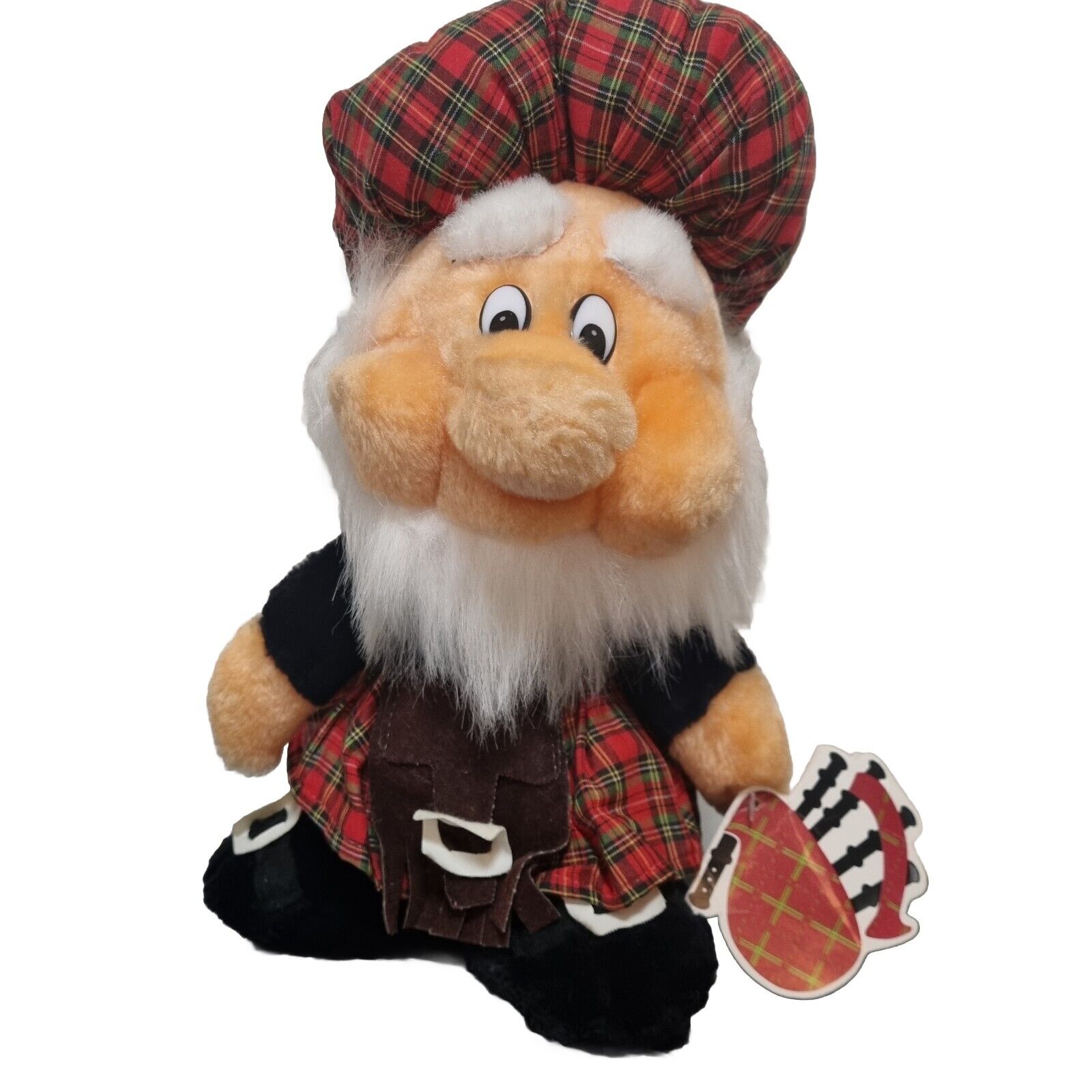 Scotsman Plush Toy Plaid Kilt & Hat with Tag Scottish Man Souvenir Merchandise