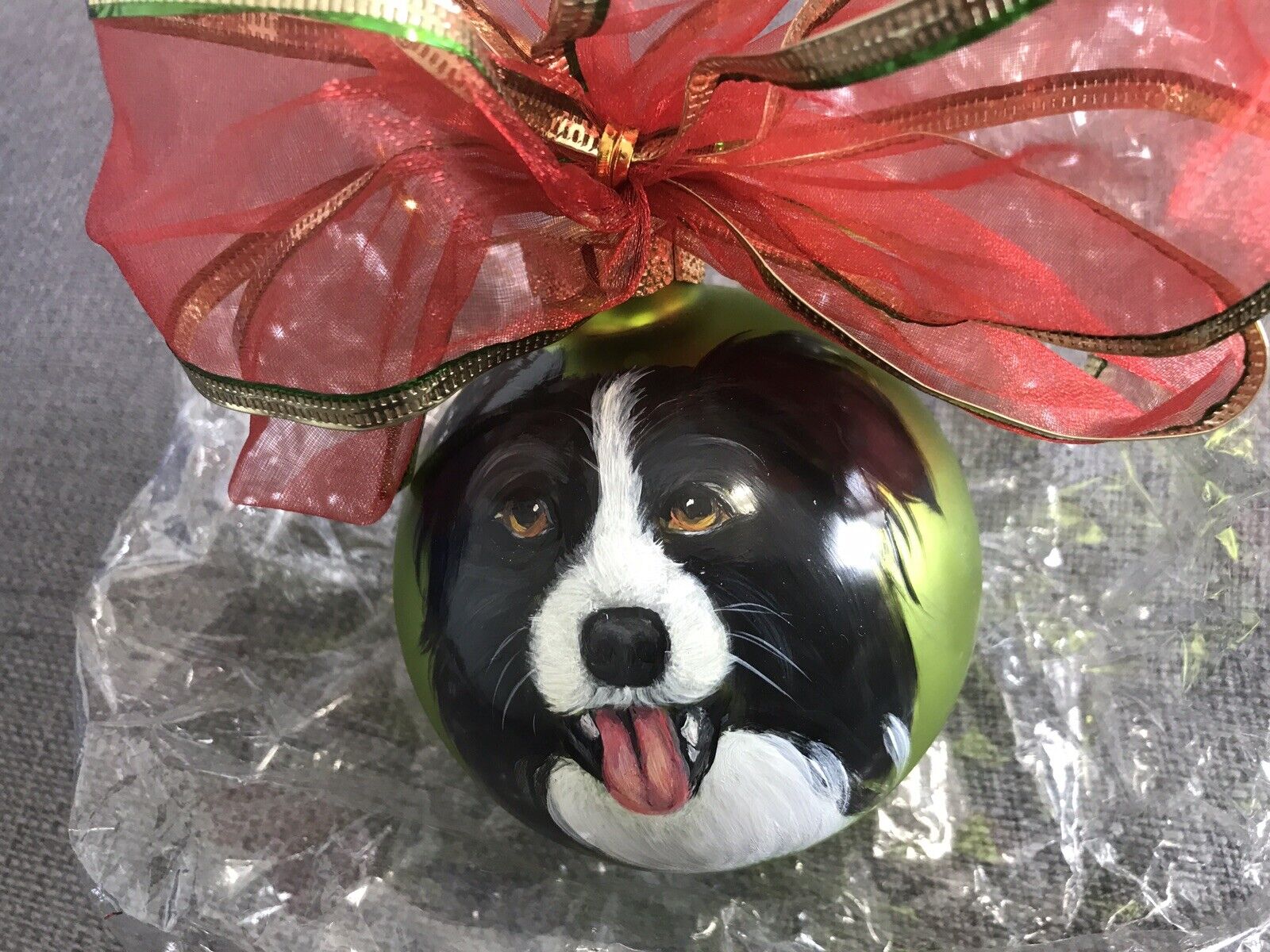 bernese mountain dog Hand Painted By Monique On Glass Ornament Gorgeous