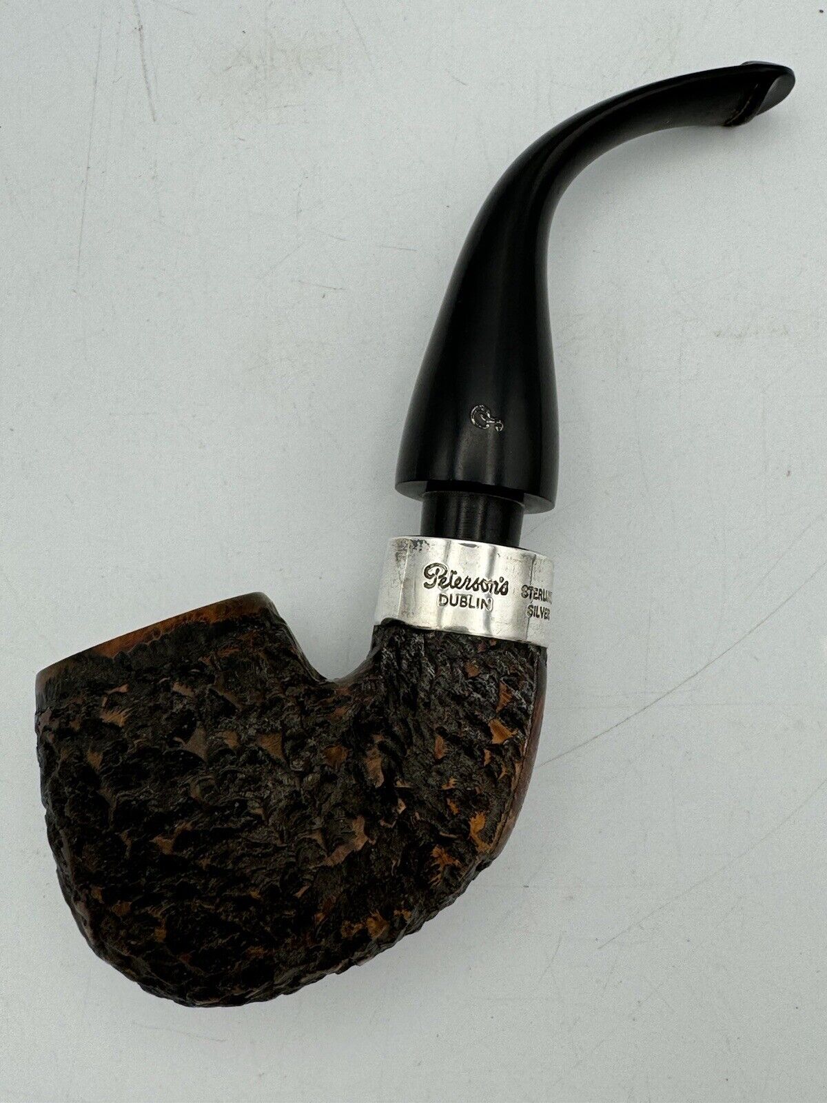 Peterson Dublin Mark Twain Sterling Silver Band Smoking Tobacco Pipe 