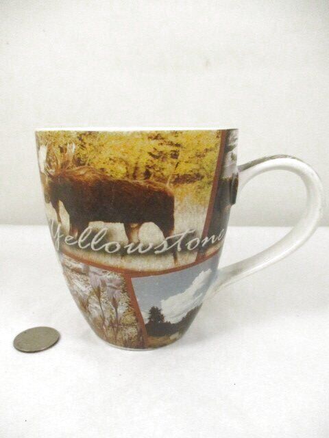 Yellowstone Ceramic Coffee Tea Mug 16oz Image Collage Moose Bison Old Faithful S