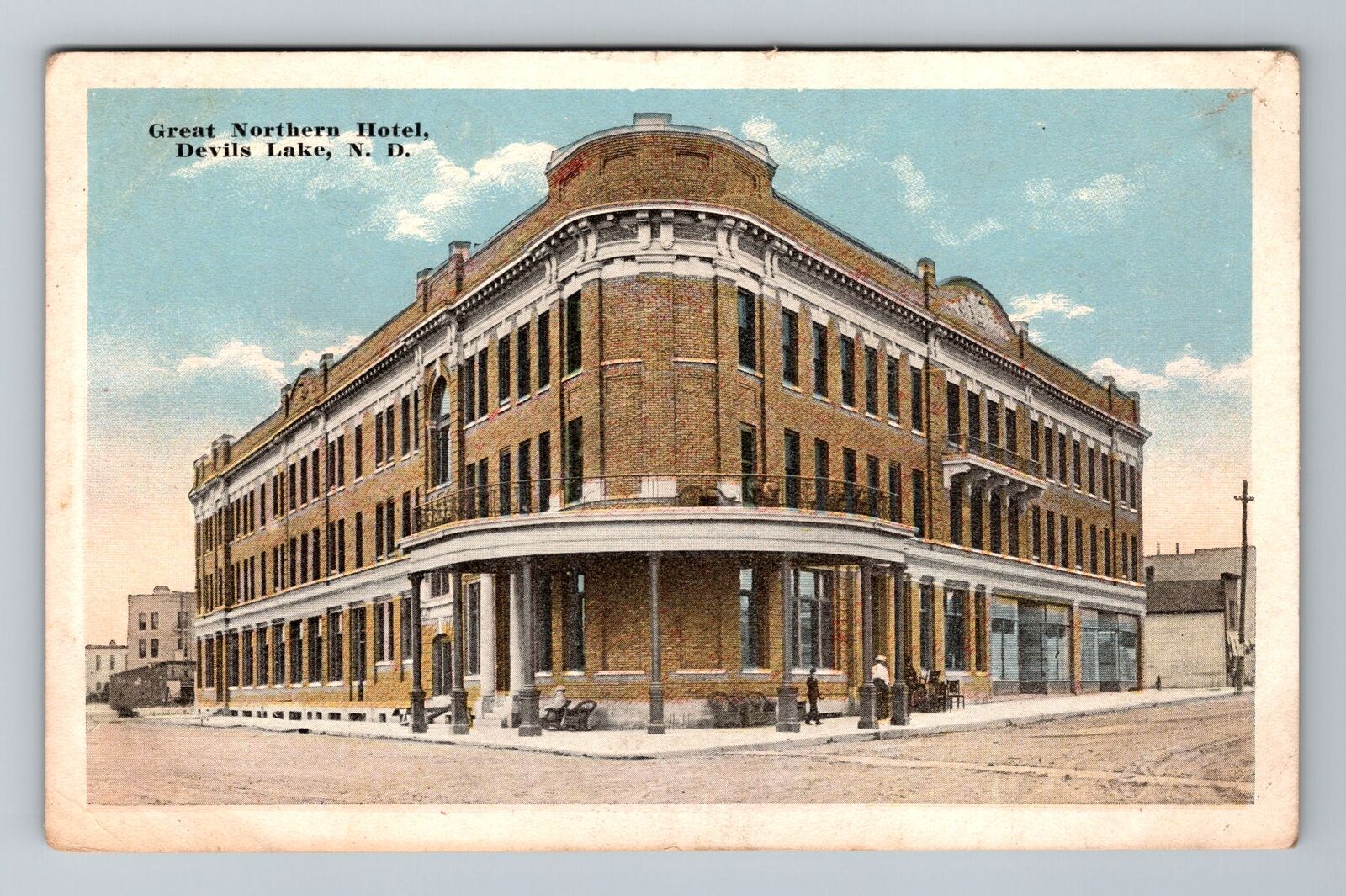 Devils Lake ND-North Dakota, Great Northern Hotel, Advertising, Vintage Postcard
