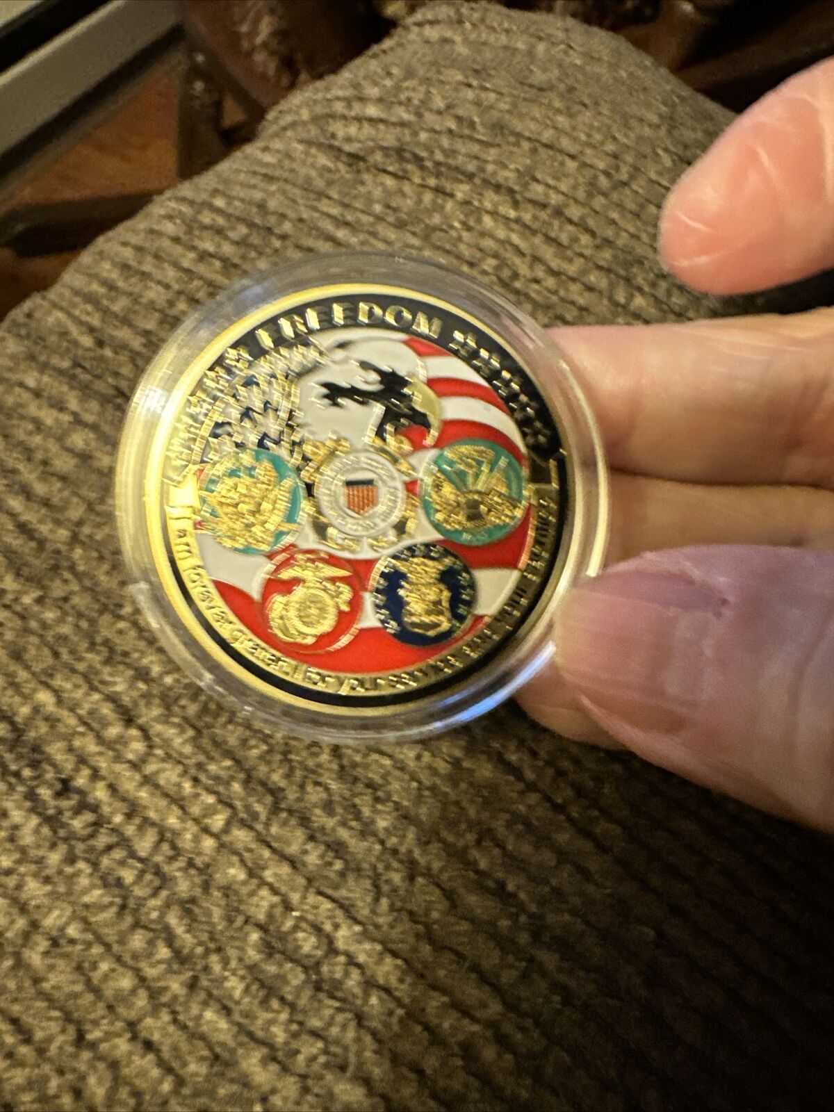 Awesome Freedom Eagle Coin featuring all 5 Armed Forces Branches