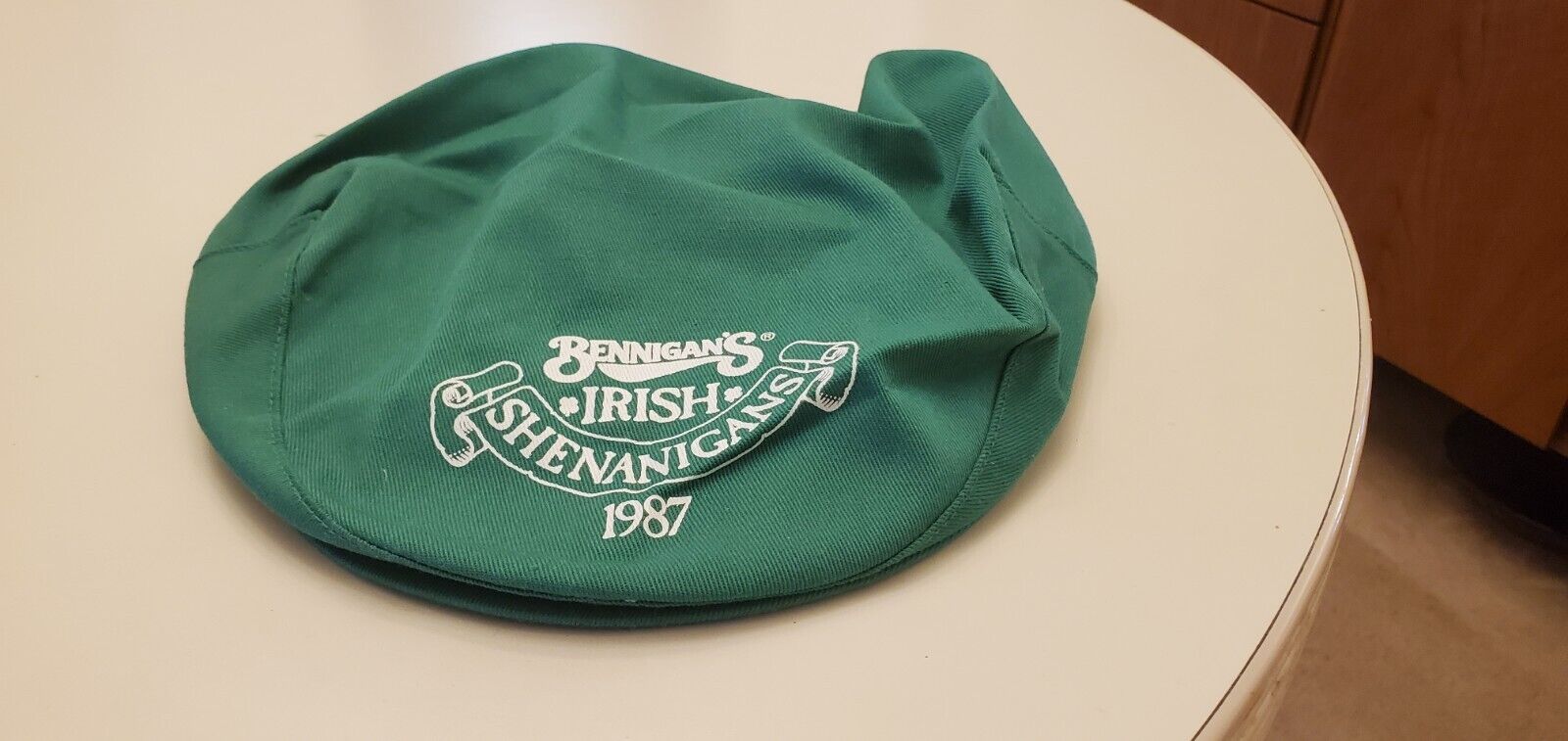 Bennigan’s Hat Vintage Cabbie 1987 Restaurant Irish Shenanigans Adjustable