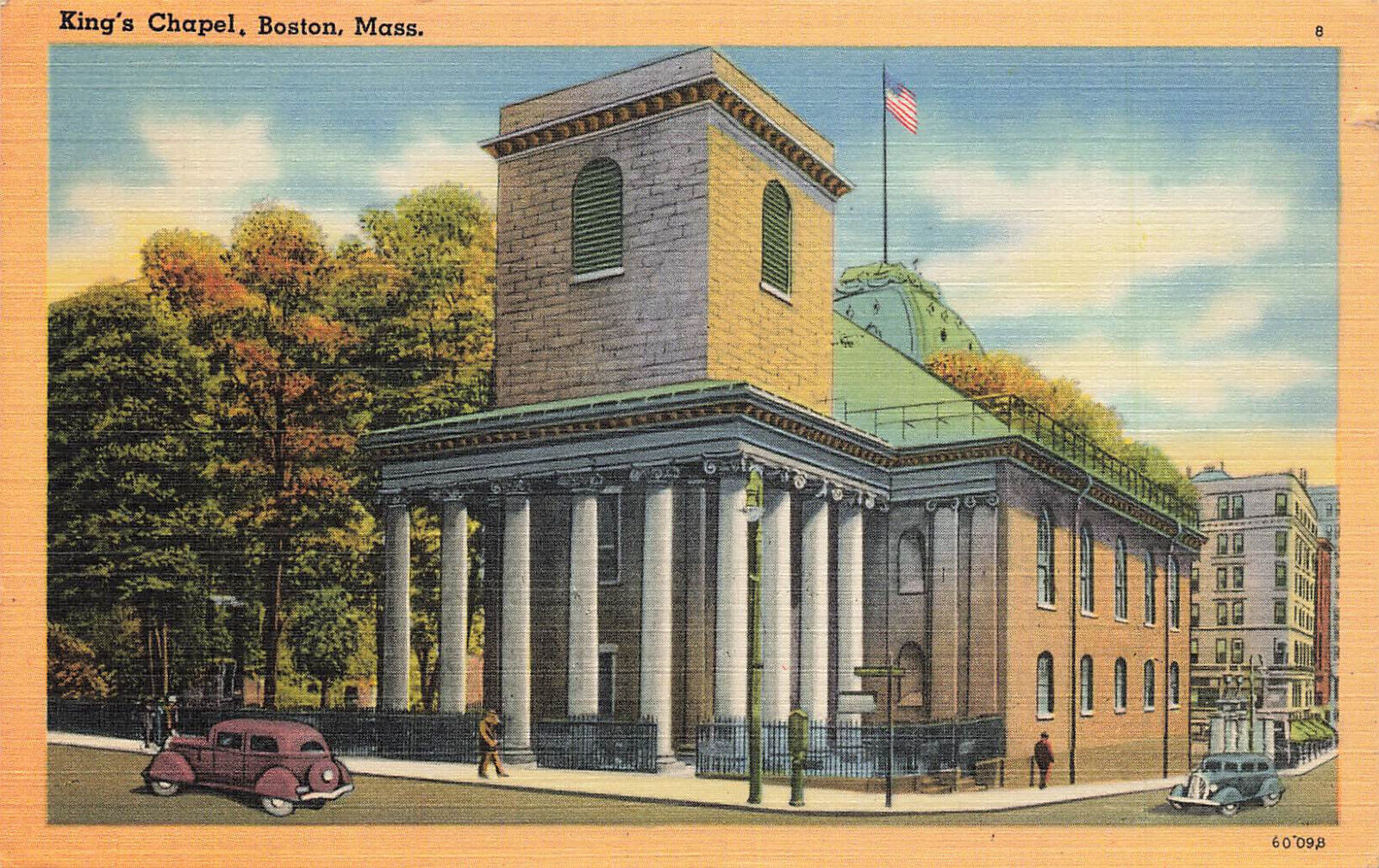 Postcard King\'s Chapel Boston Massachusetts